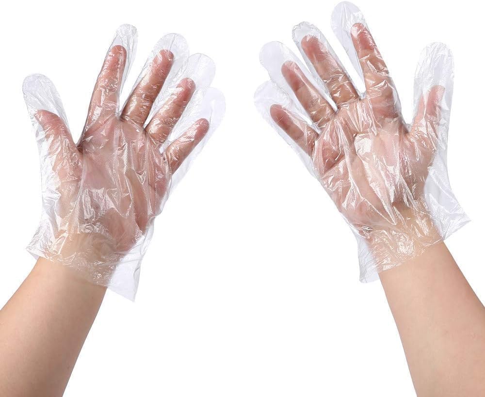Brandon-super Guantes desechables para preparación de alimentos, 500 piezas de guantes desechables de plástico seguros para alimentos, manejo de alimentos, talla única para la mayoría de 500 unidades