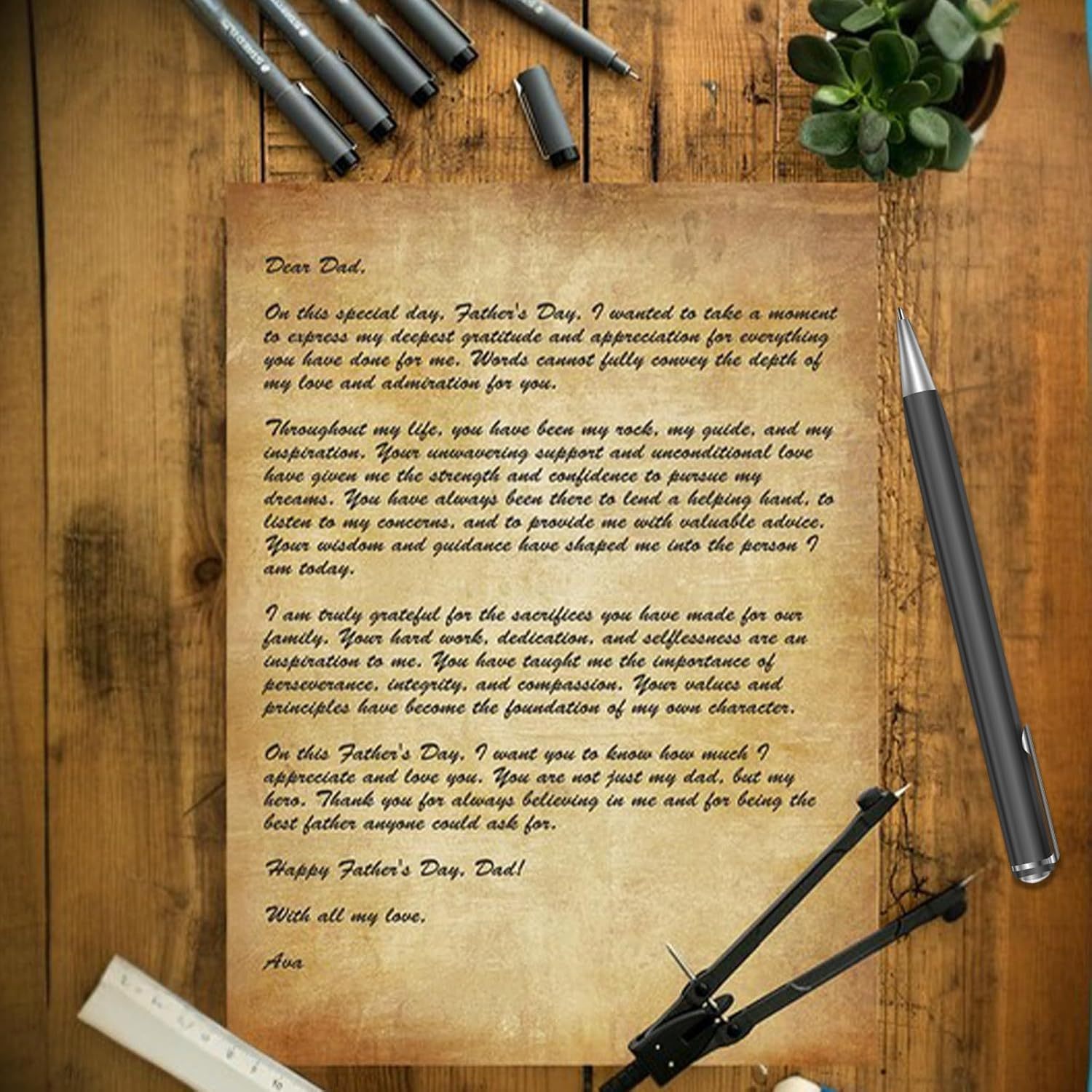 Stationery Writing Paper, 60 Sheets, 8.5" x 11", Vintage Thicker Double Sided Printing Paper, Antique Looking Letterhead Paper for Certificate, Invitation, Resume, Award, Diploma, Craft (A)