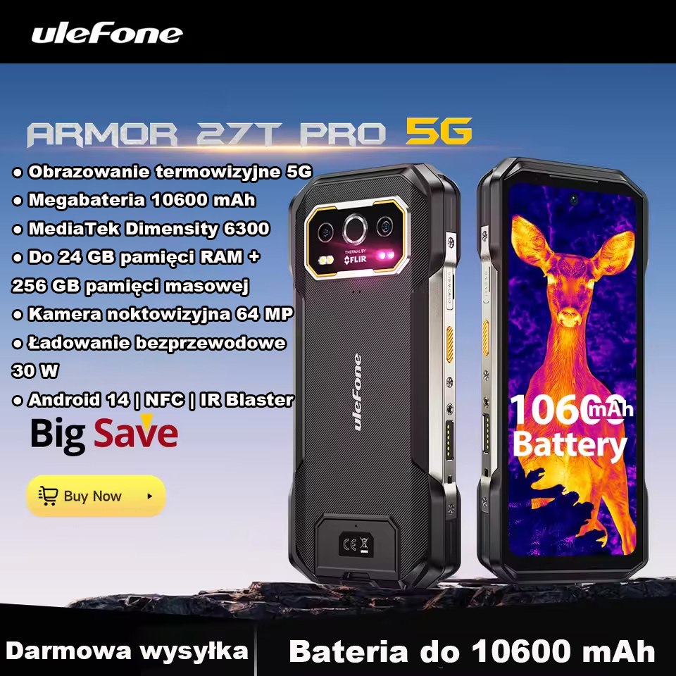 Ulefone Armor 27T Pro Nowy smartfon 5G z obrazowaniem termowizyjnym