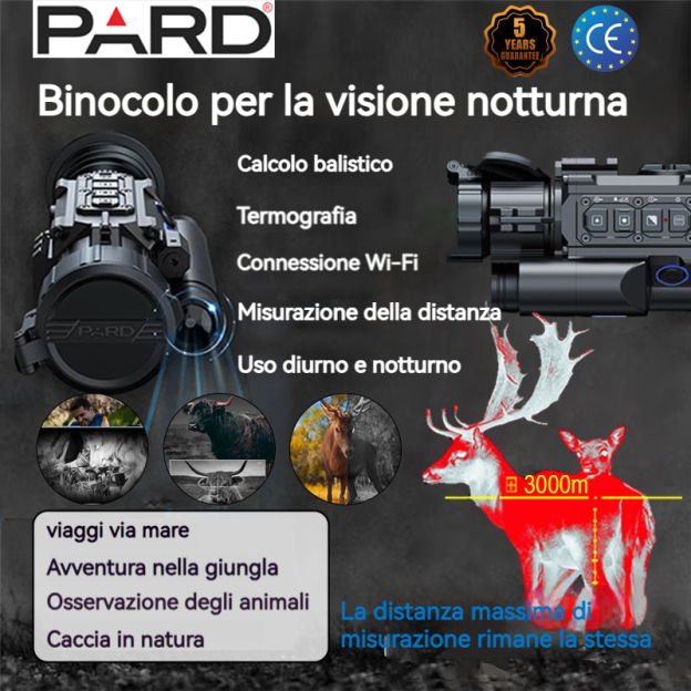 【PARD】Binocolo per visione notturna con immagini termiche e misurazione della distanza