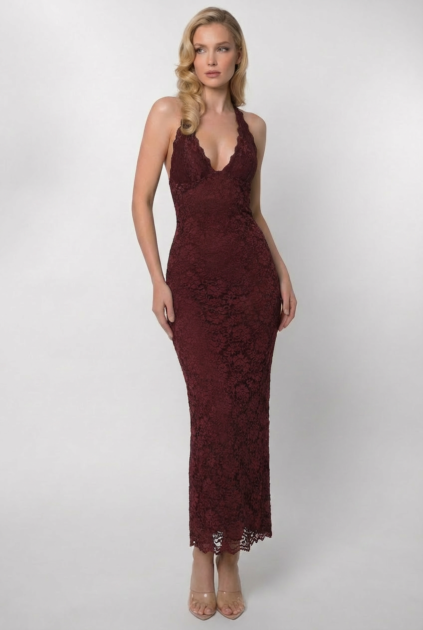 Allen Destiny Lace Maxi Dress