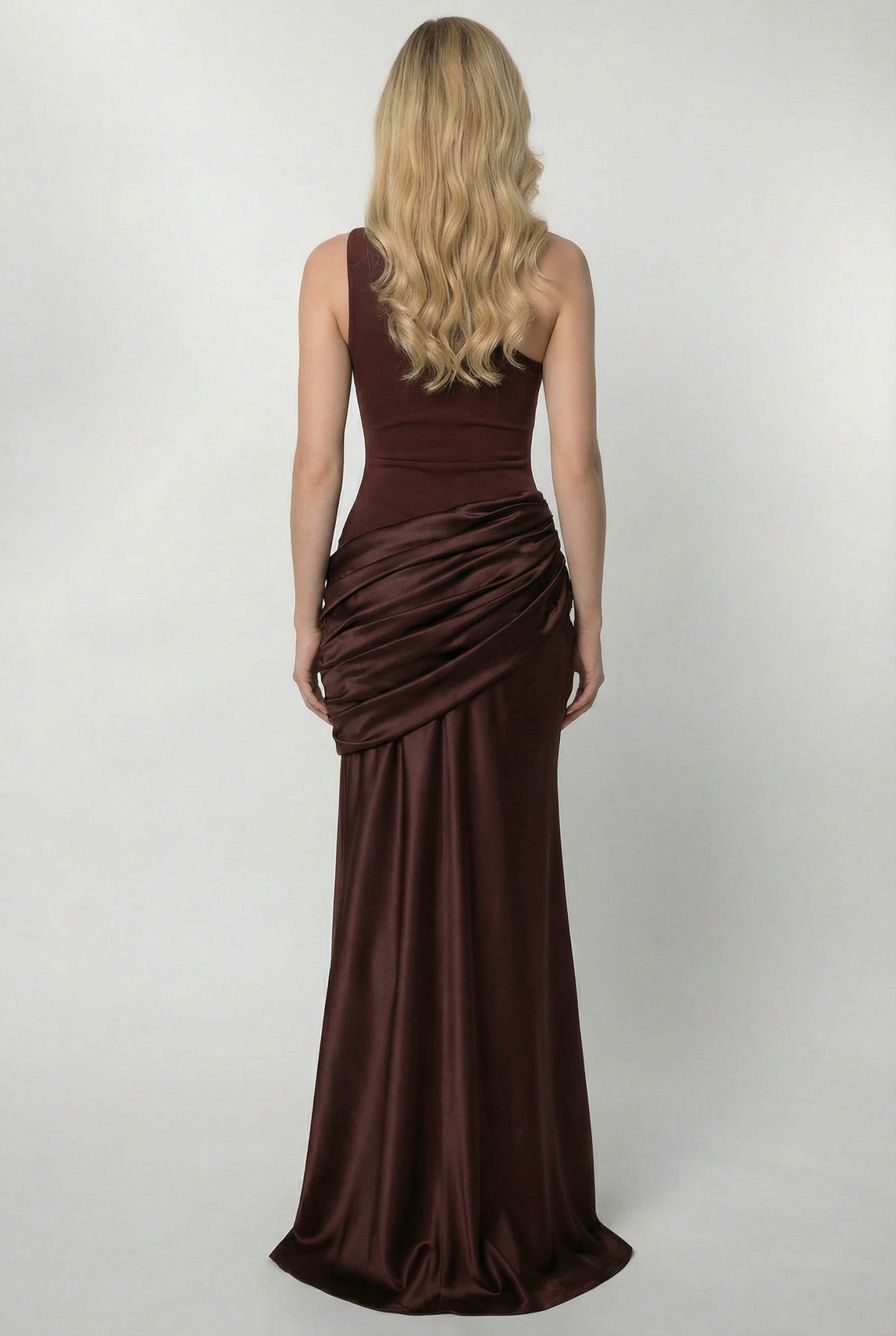 Eleanore One-shoulder Maxi Dress - Brown