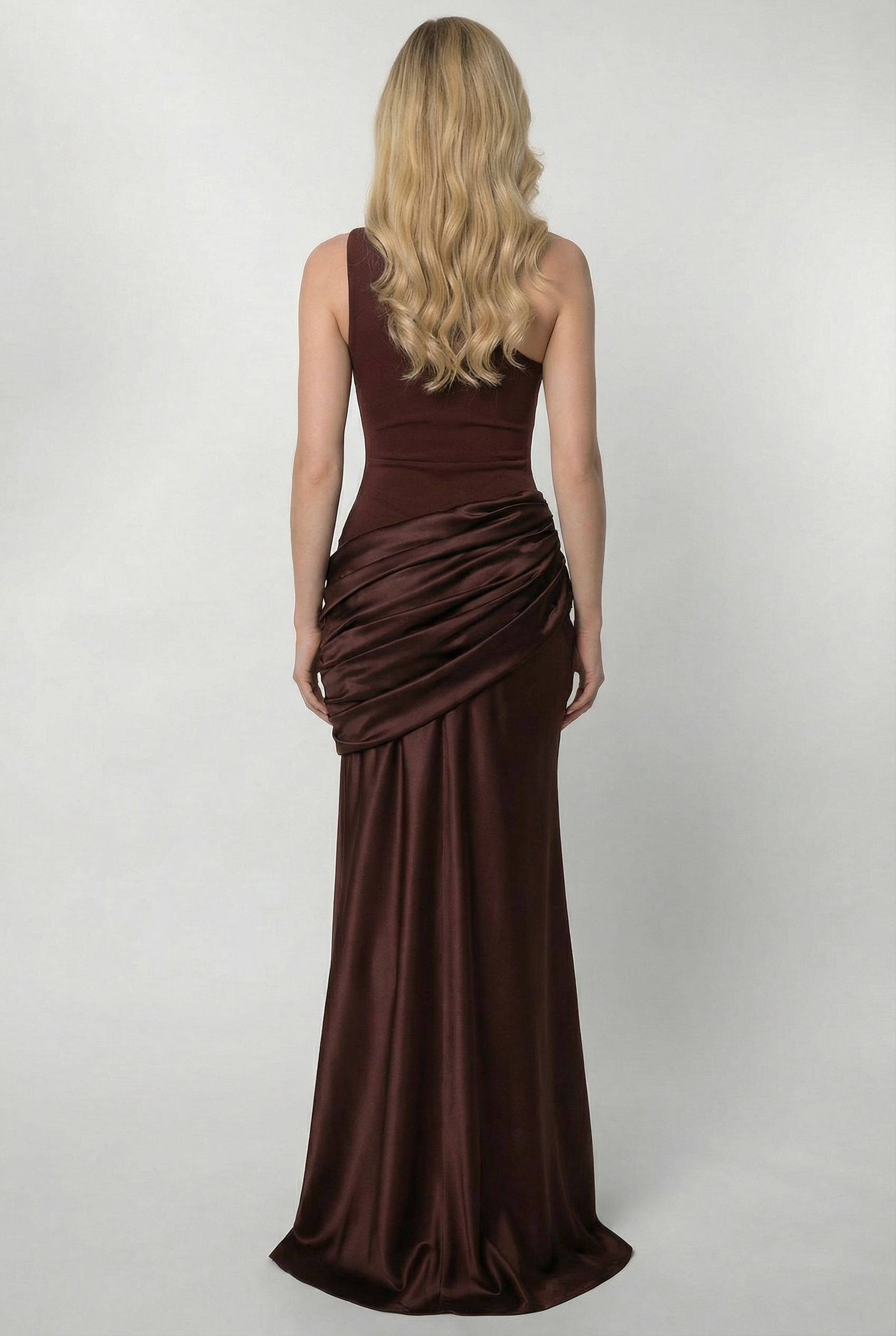 Eleanore One-shoulder Maxi Dress - Brown