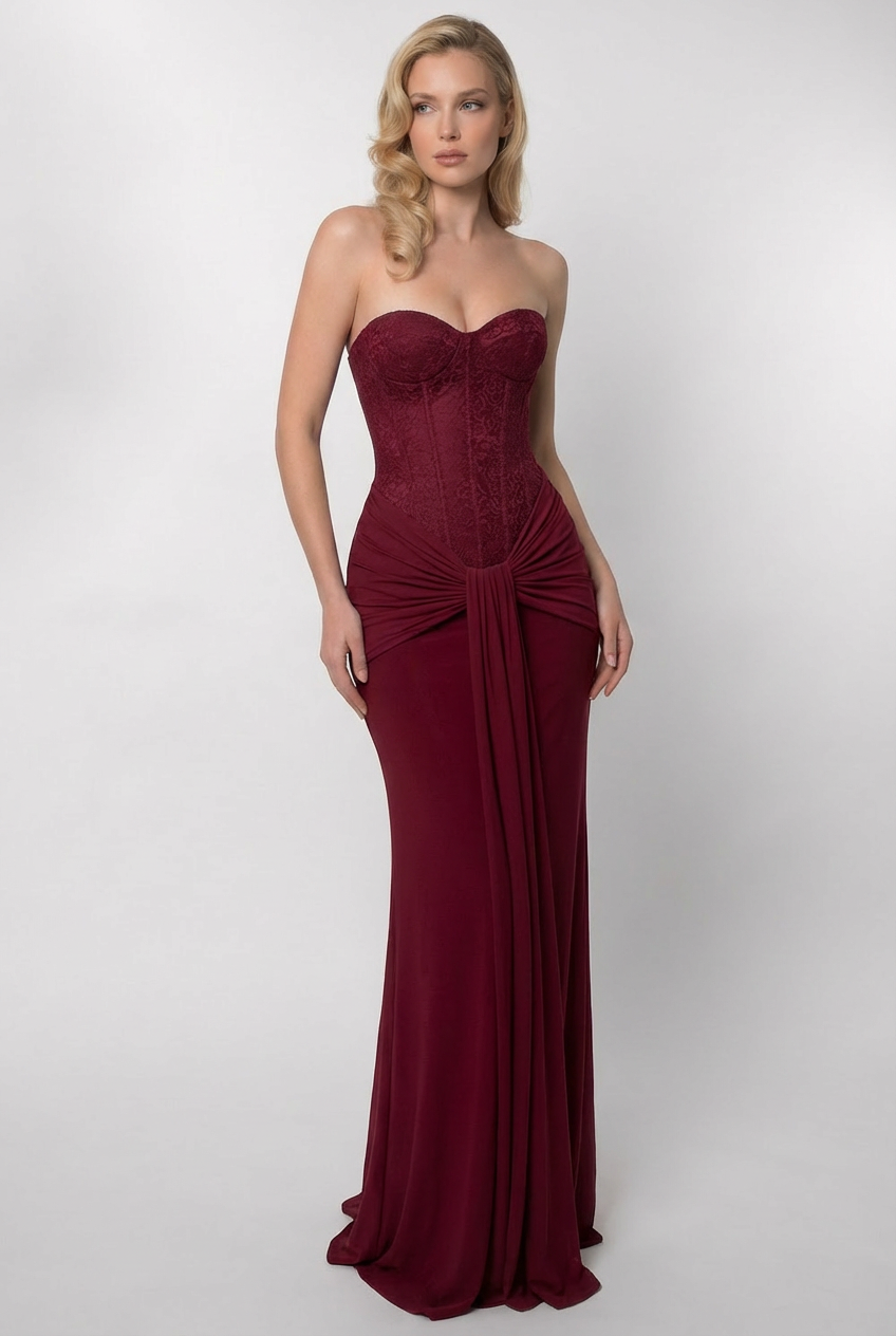 Dinah Maxi Dress - Burgundy