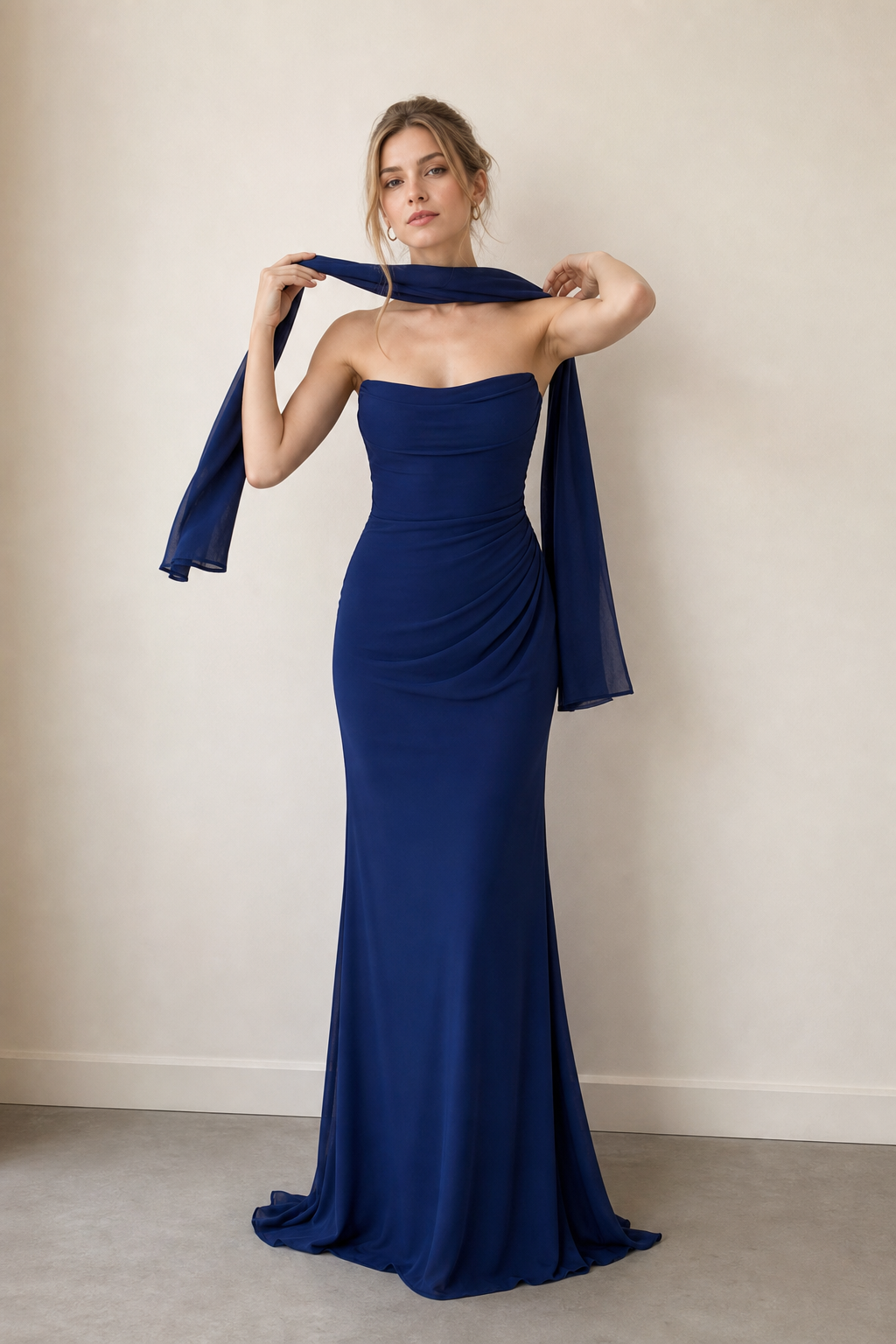 Elegant Aurora  Navy Maxi Dress