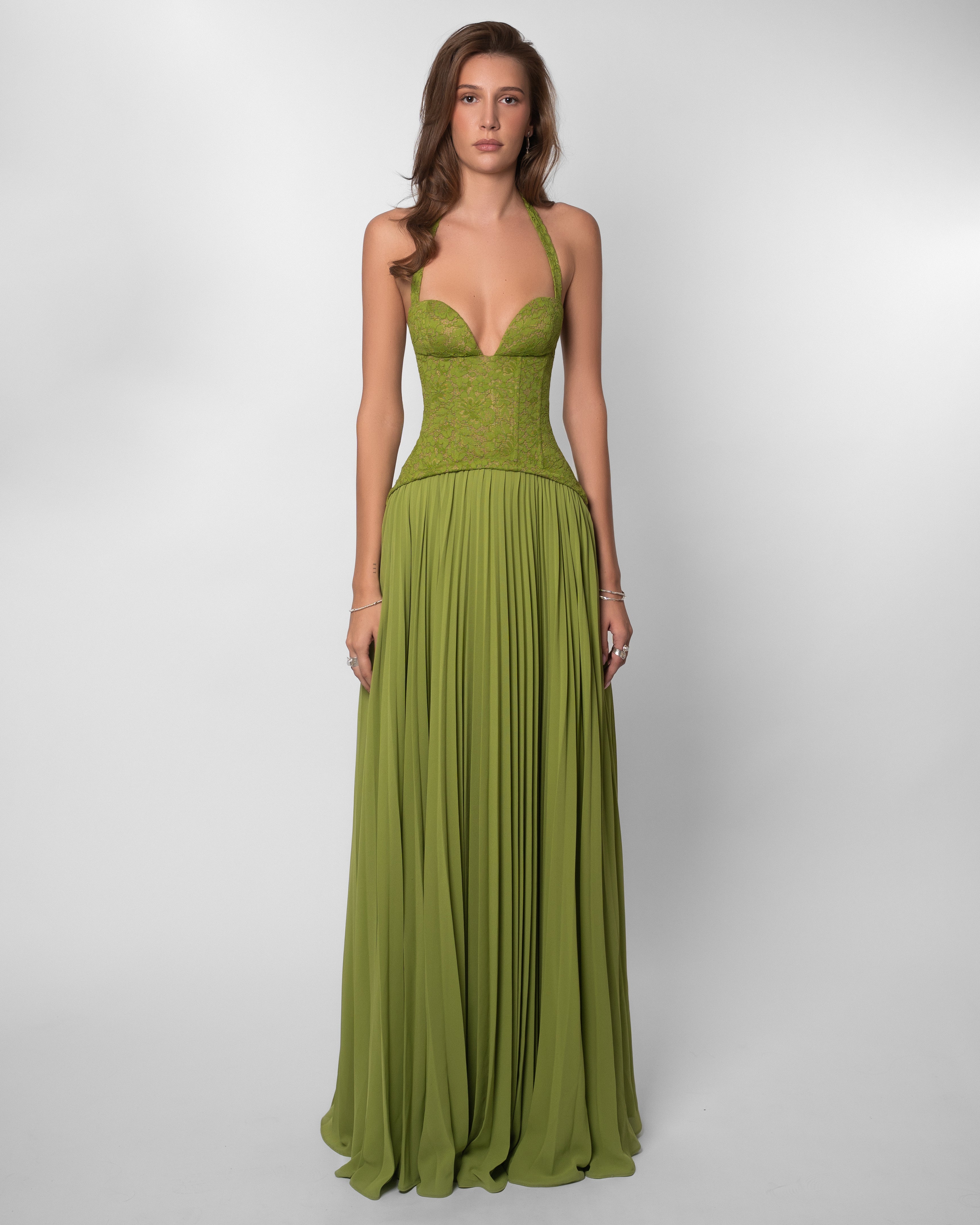 Vibrant Gaia Green Maxi Dress