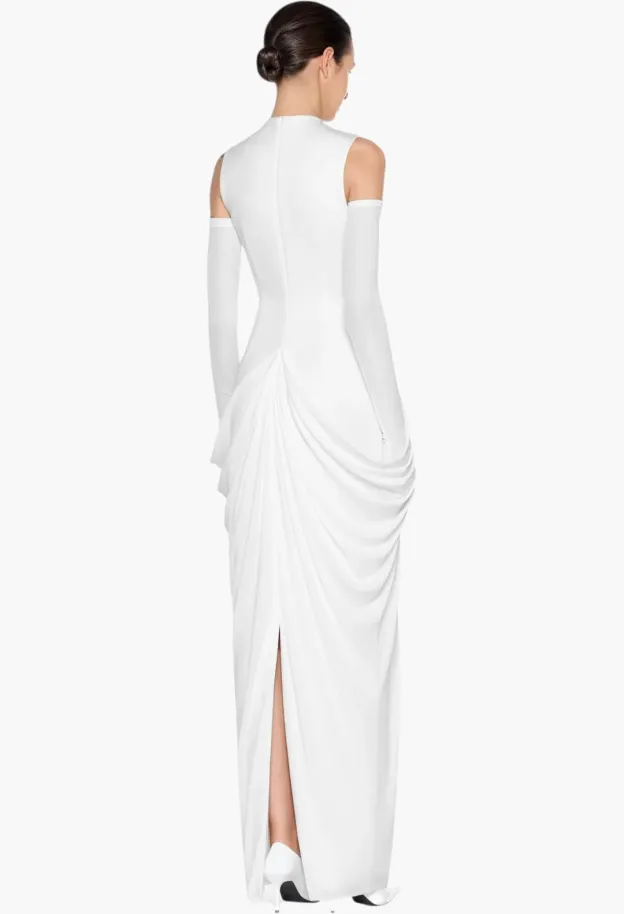 Aouine Solid-Color Sleeveless Flowy Pleated Maxi Dress