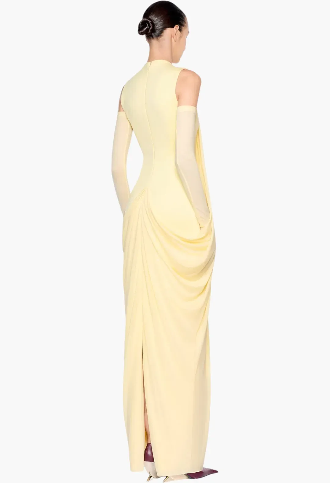 Aouine Solid-Color Sleeveless Flowy Pleated Maxi Dress