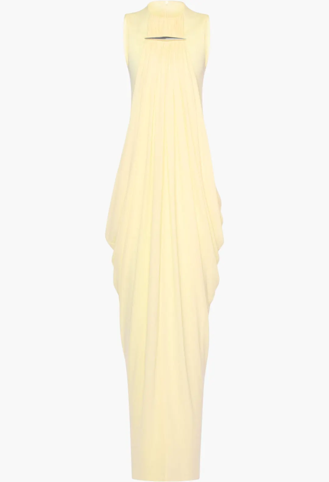 Aouine Solid-Color Sleeveless Flowy Pleated Maxi Dress