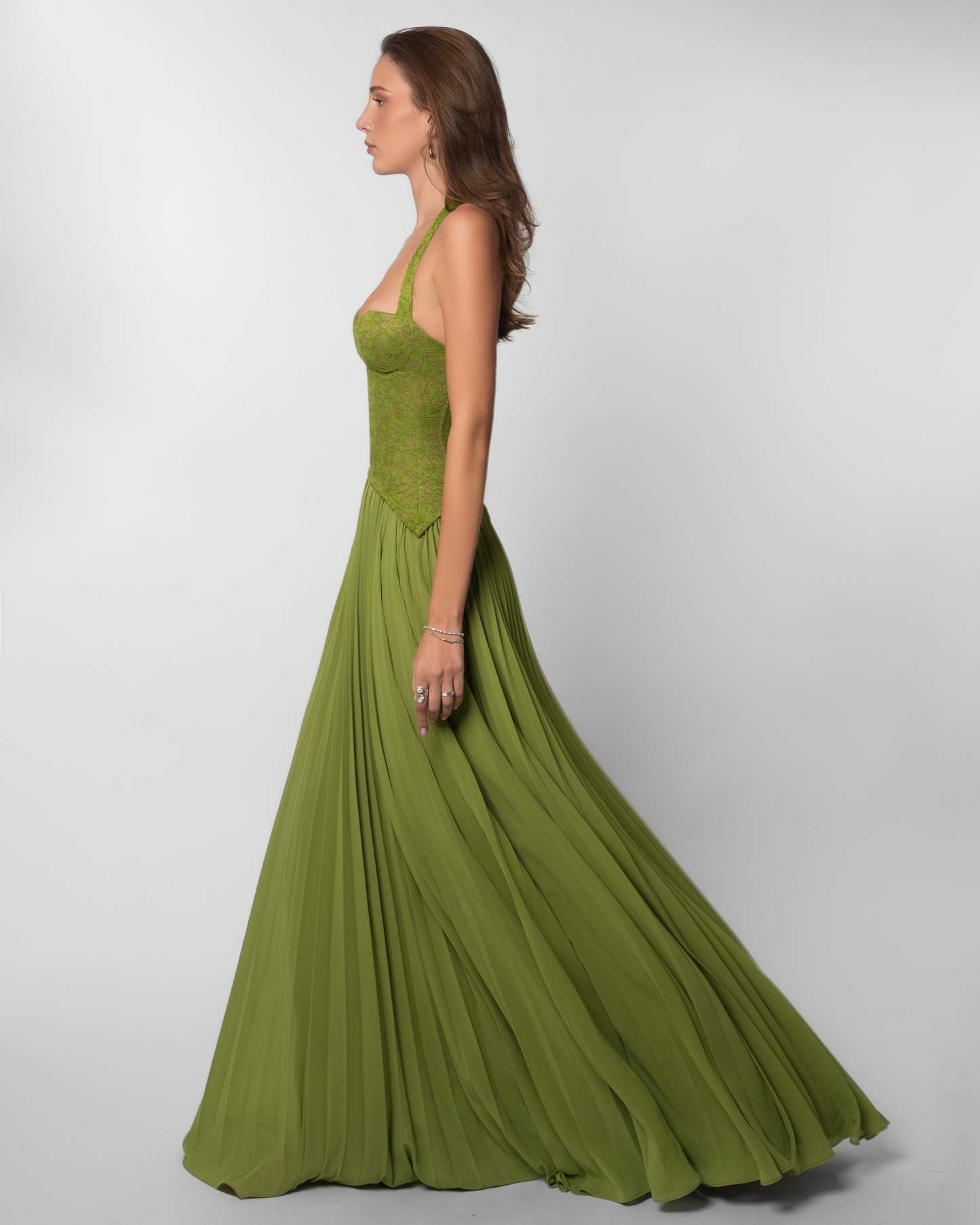 Vibrant Gaia Green Maxi Dress