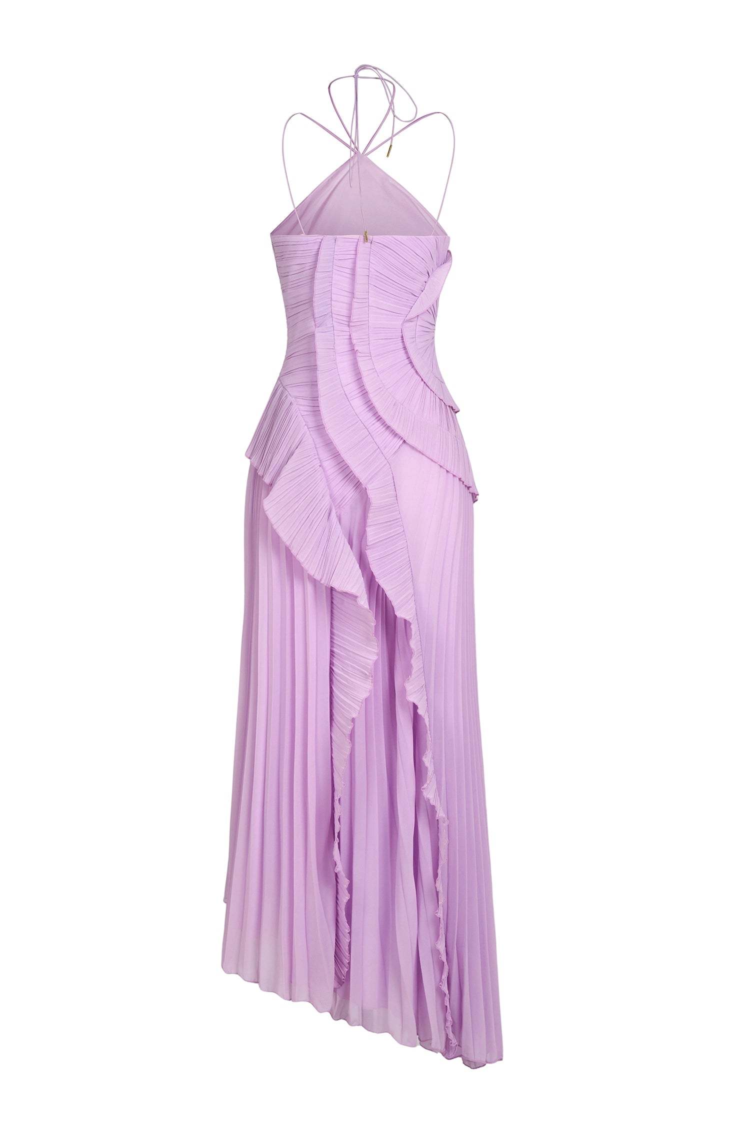 Chic Purple Pleated Midi Dress