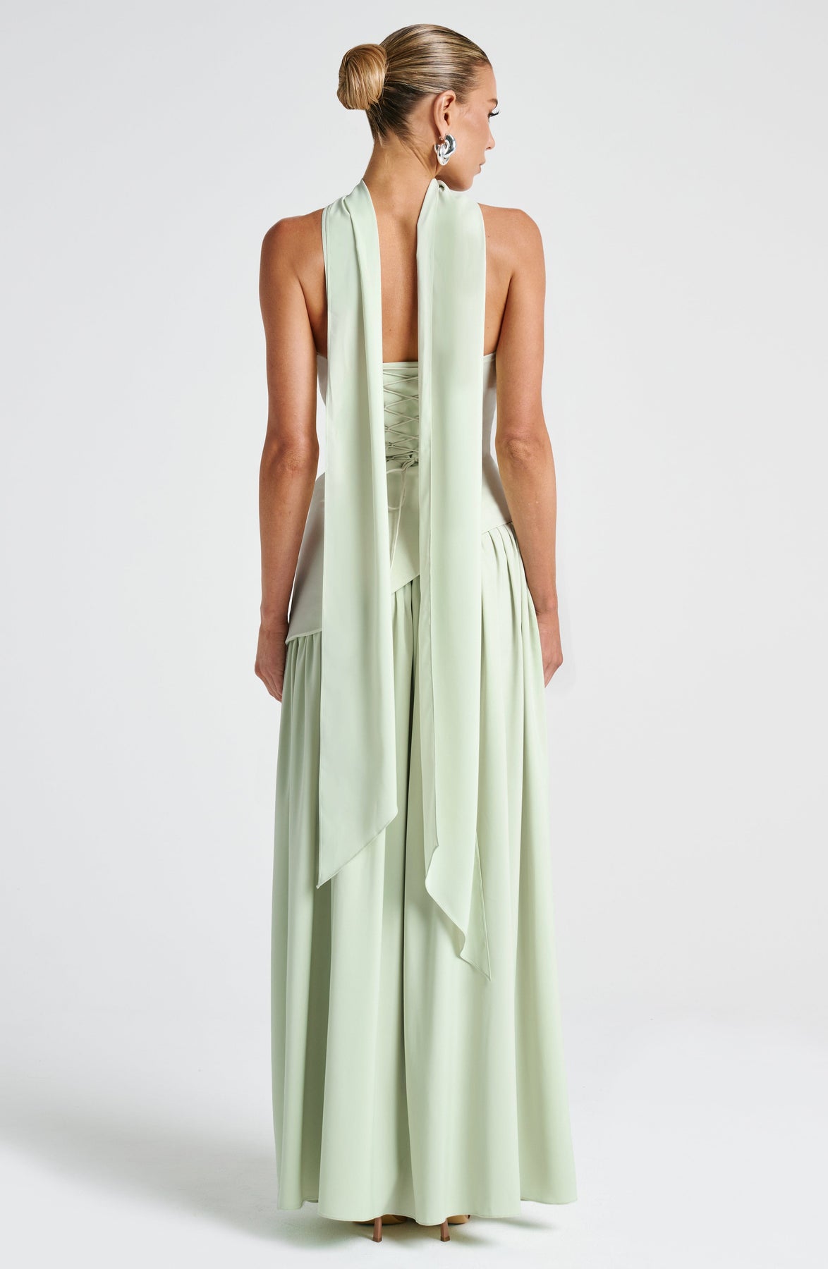 Elegant Audrey Slit Maxi Dress - Green