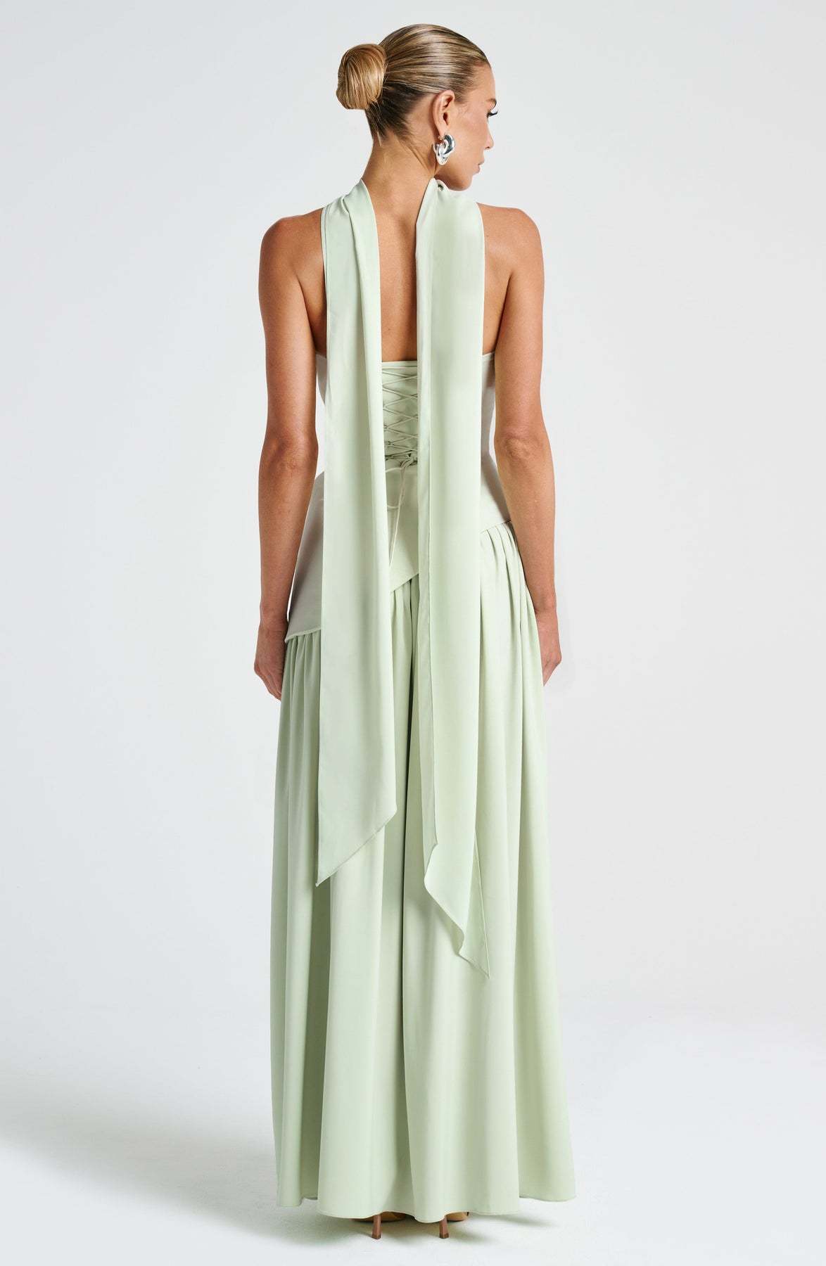 Elegant Audrey Slit Maxi Dress - Green