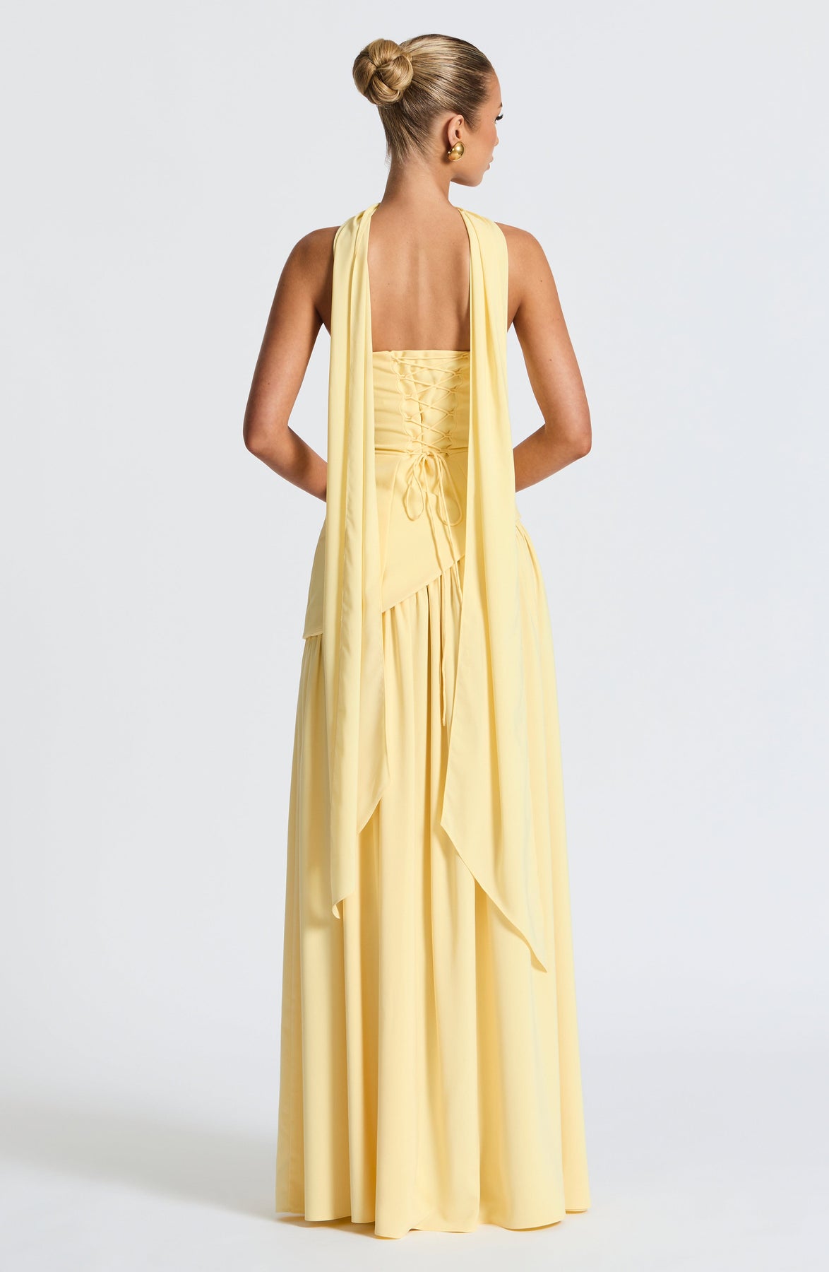 Elegant Audrey Slit Maxi Dress - Yellow