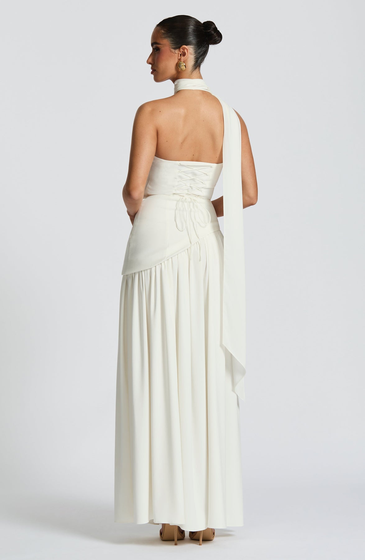 Elegant Audrey Slit Maxi Dress - White