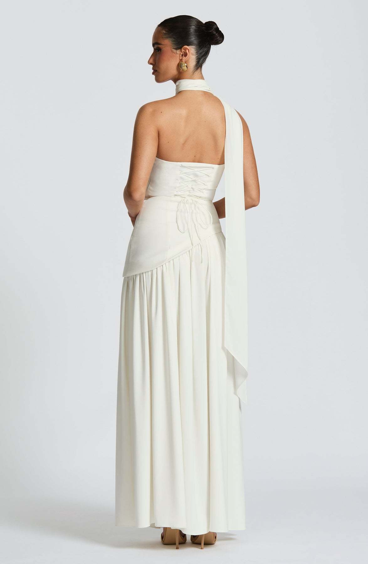 Elegant Audrey Slit Maxi Dress - White