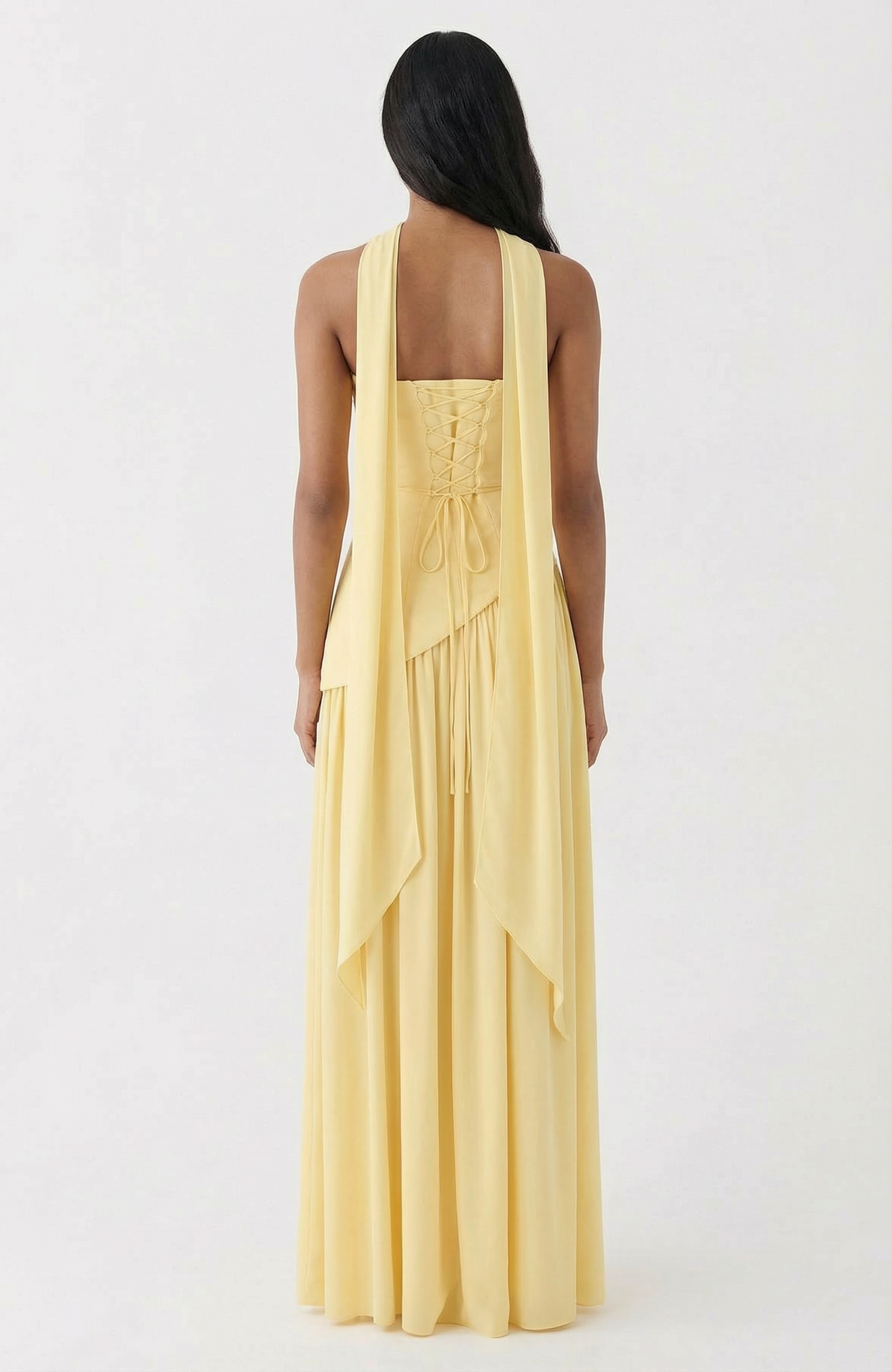 Elegant Audrey Slit Maxi Dress - Yellow