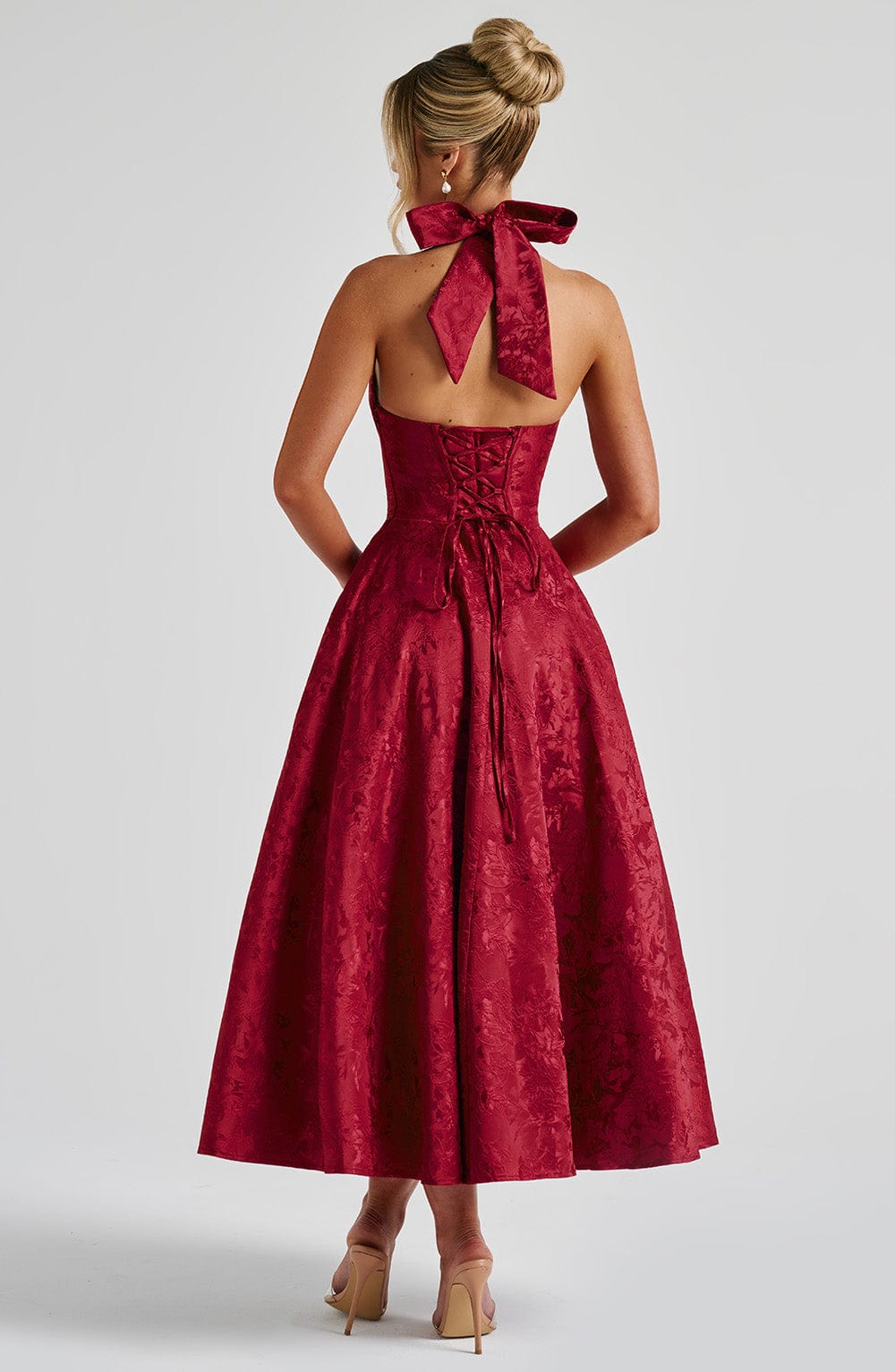 Exquisite Ethel Halter-neck Midi Dress