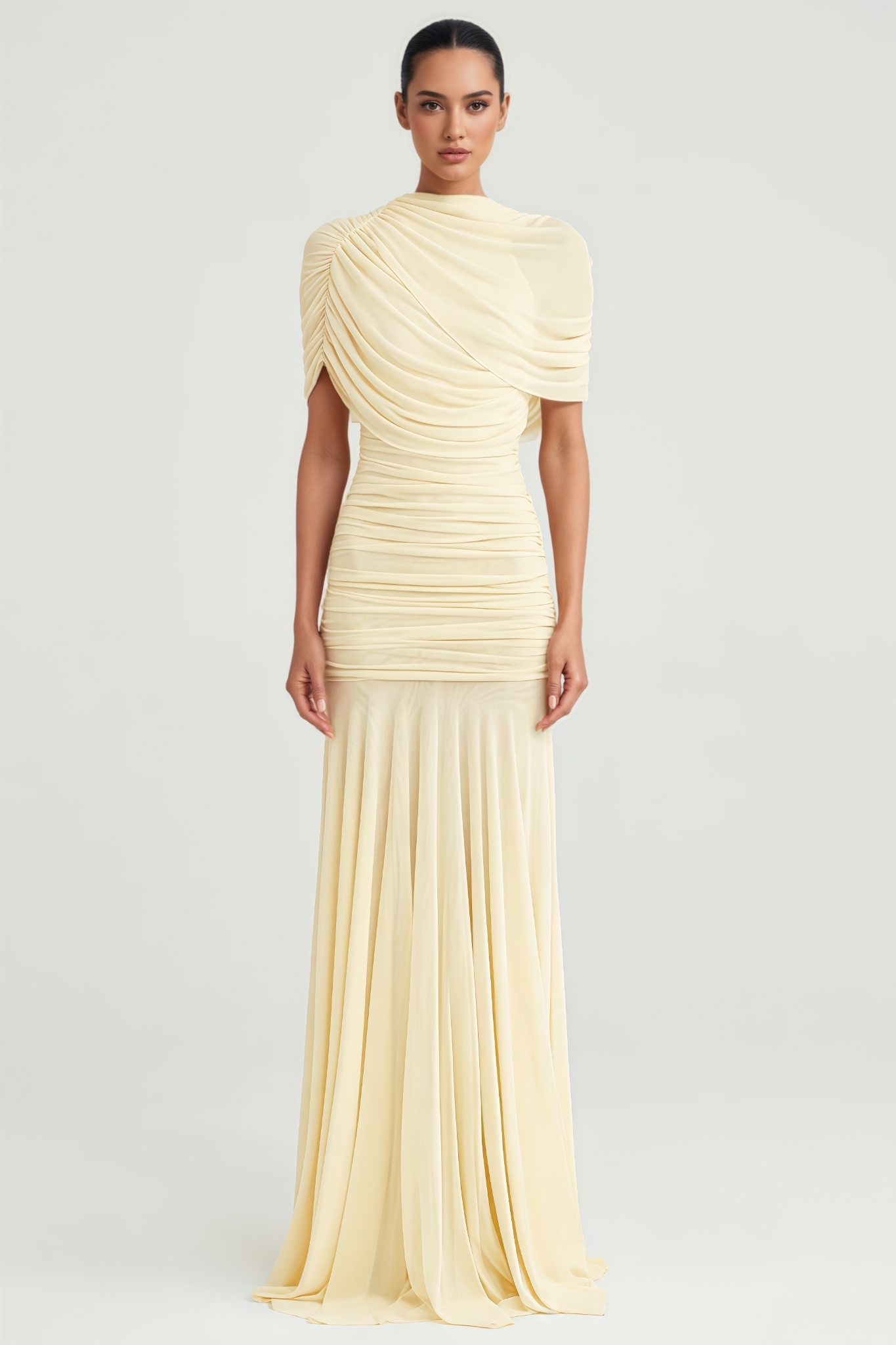 Grace Flowing Ruched Maxi Dress