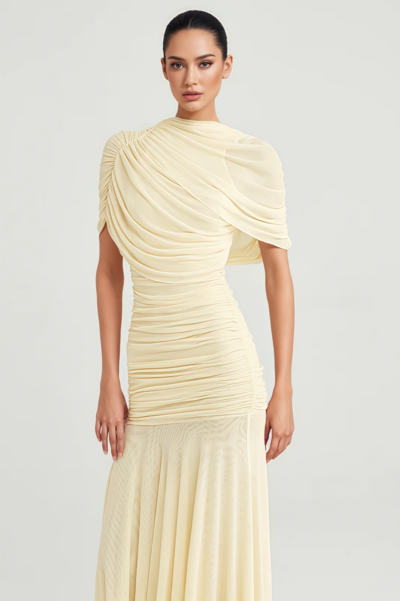 Grace Flowing Ruched Maxi Dress