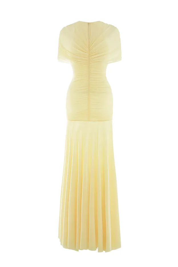 Grace Flowing Ruched Maxi Dress