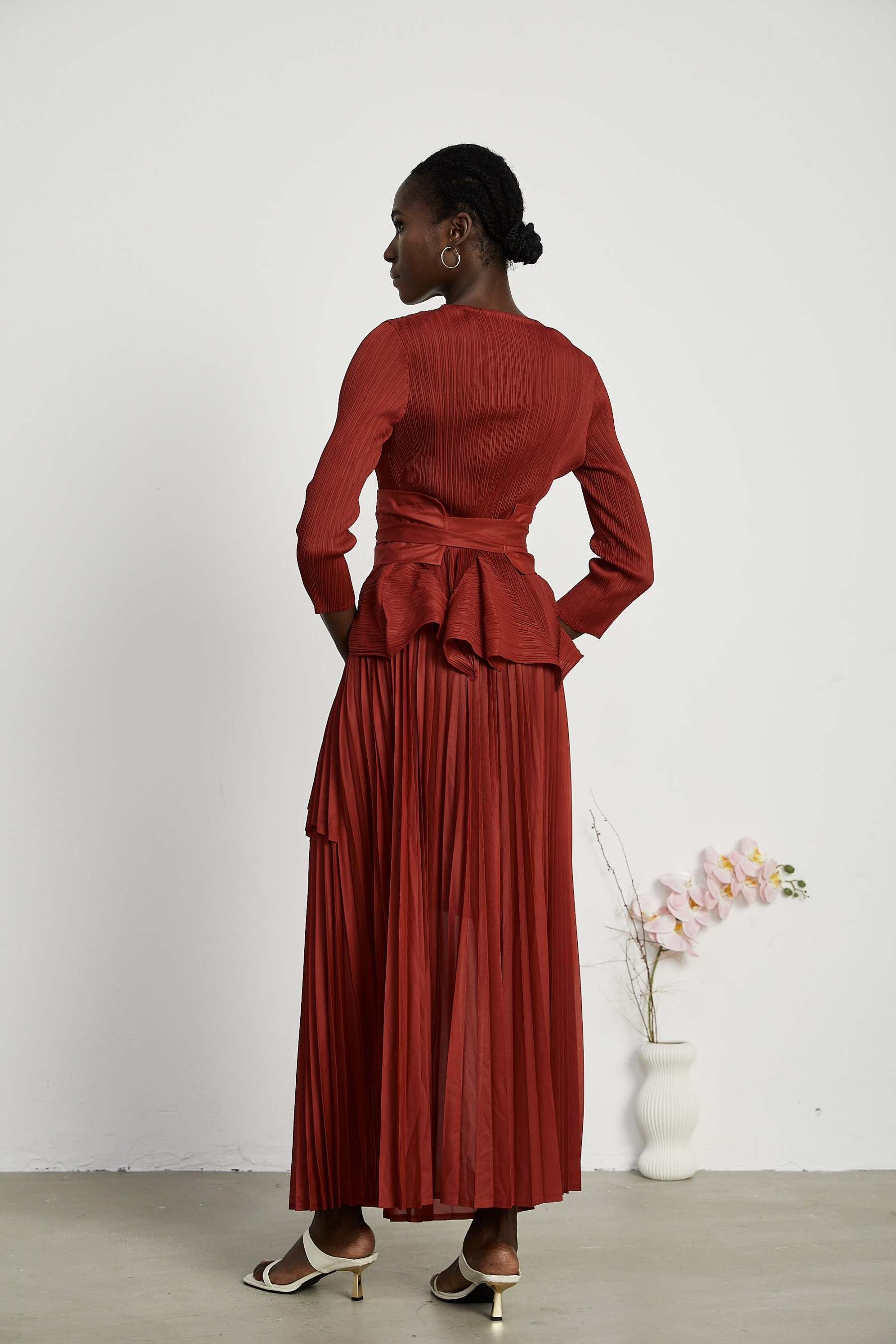 Ulane Irregular Top Maxi Dress Two Piece Set