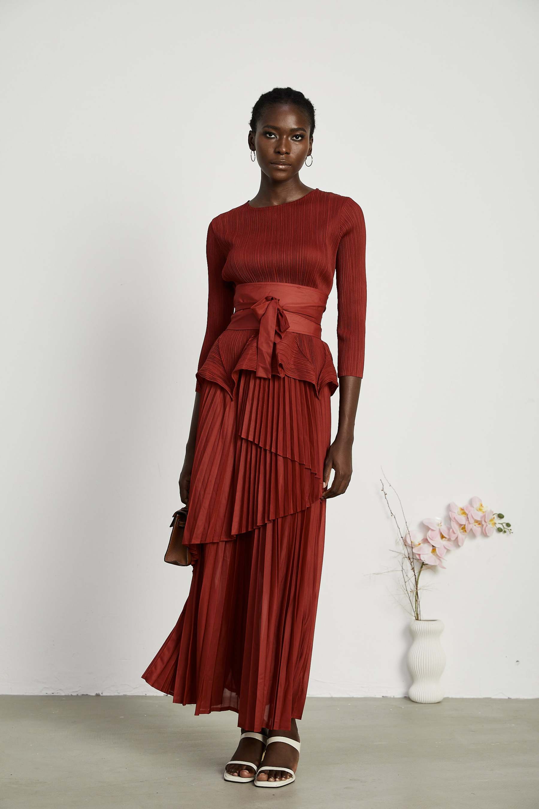 Ulane Irregular Top Maxi Dress Two Piece Set