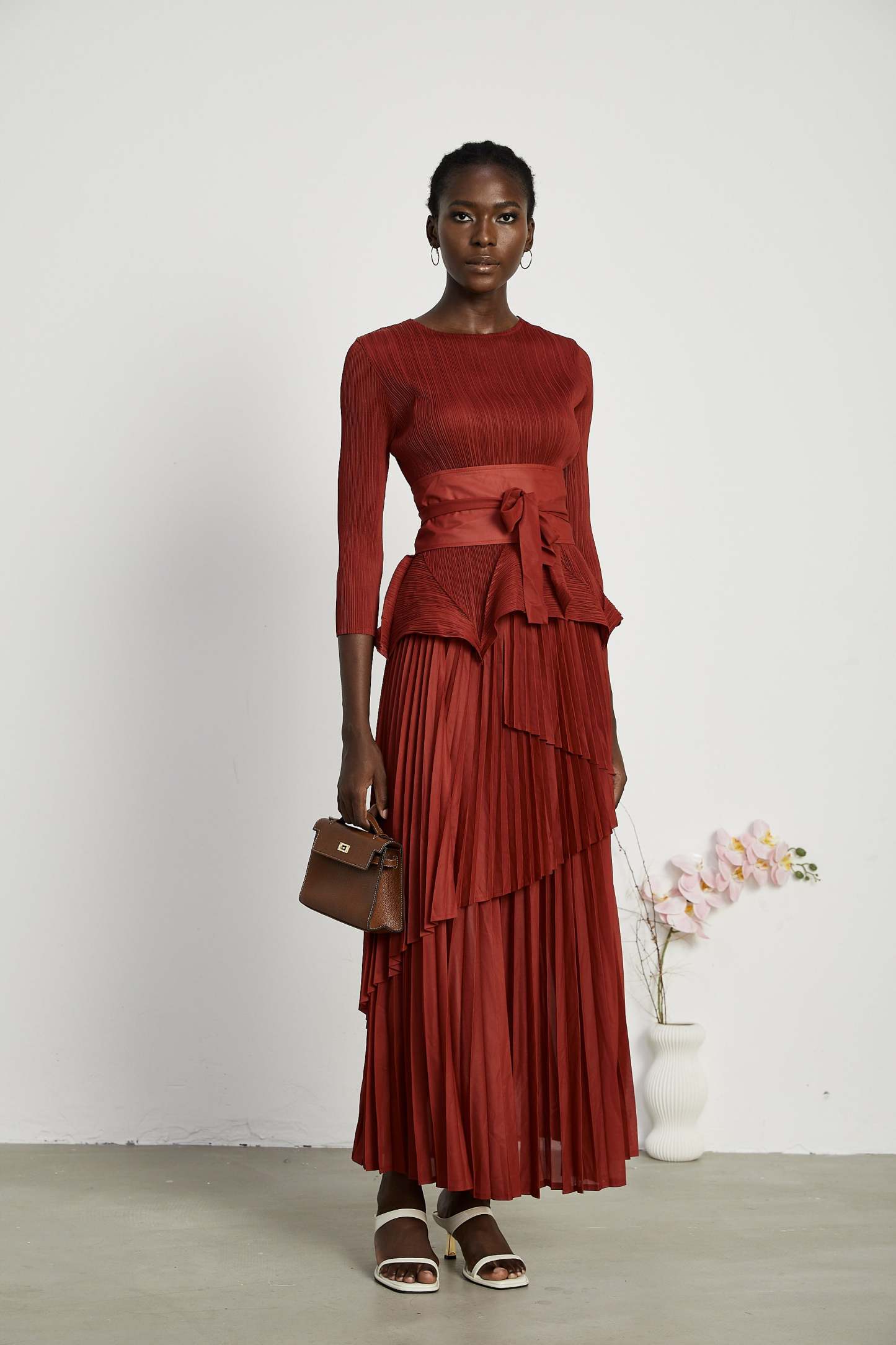 Ulane Irregular Top Maxi Dress Two Piece Set