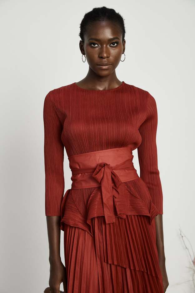 Ulane Irregular Top Maxi Dress Two Piece Set