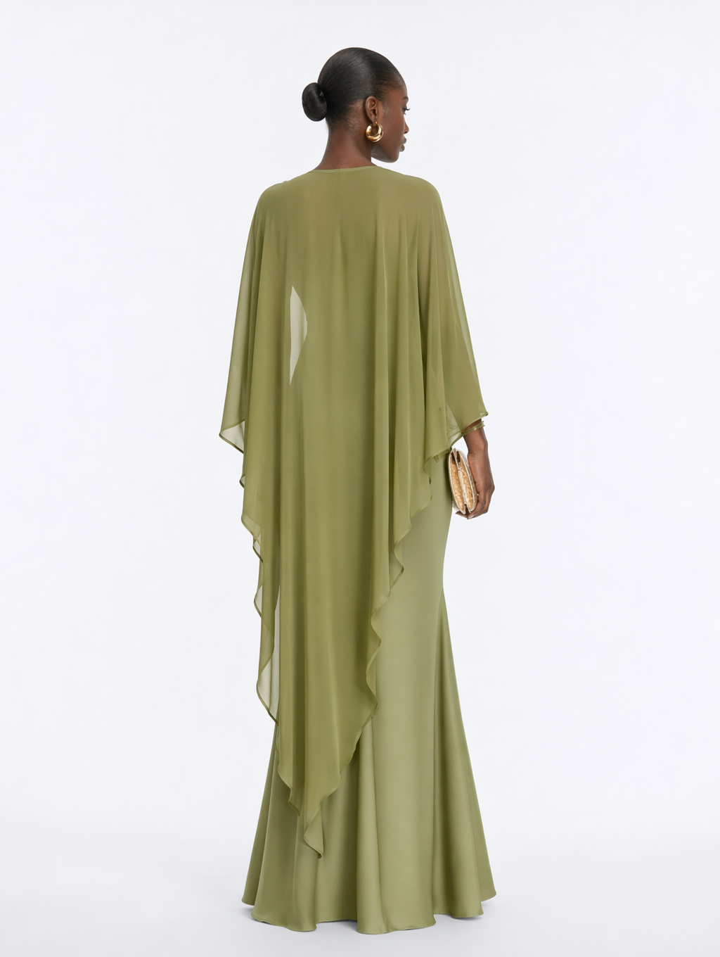 Nicola Cape Overlay Smoothly Maxi Dress