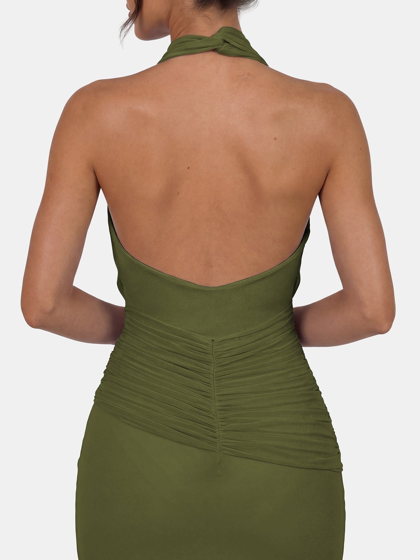 Quanna Green Convertible Halter Neck Maxi Dress