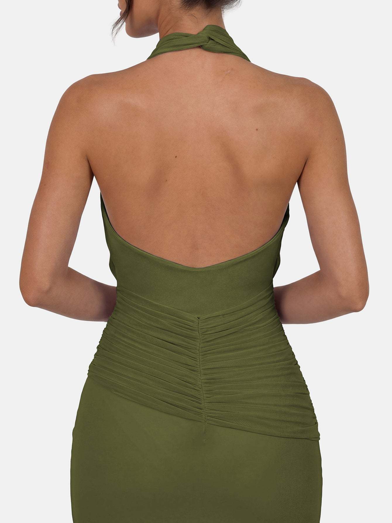 Quanna Green Convertible Halter Neck Maxi Dress