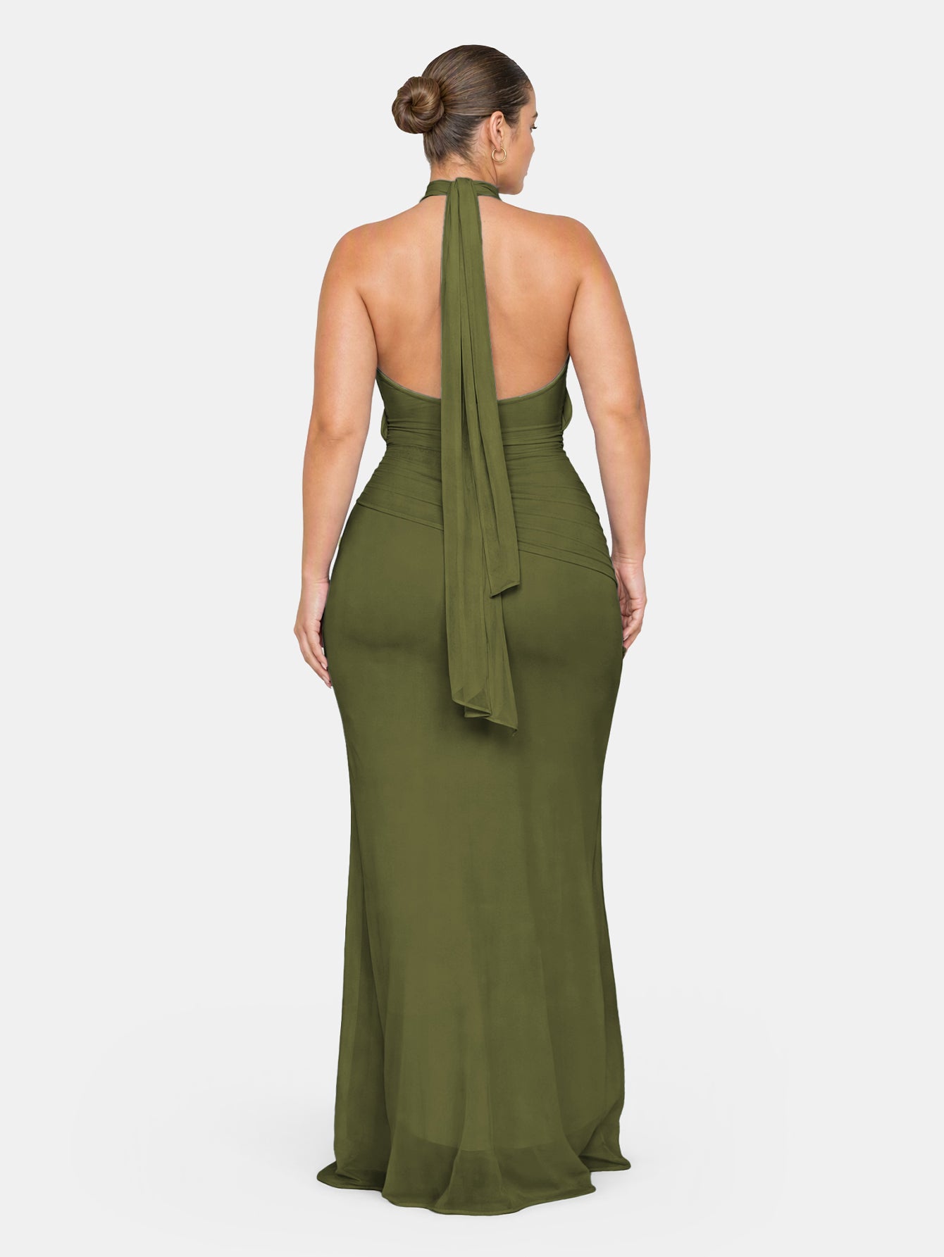 Quanna Green Convertible Halter Neck Maxi Dress
