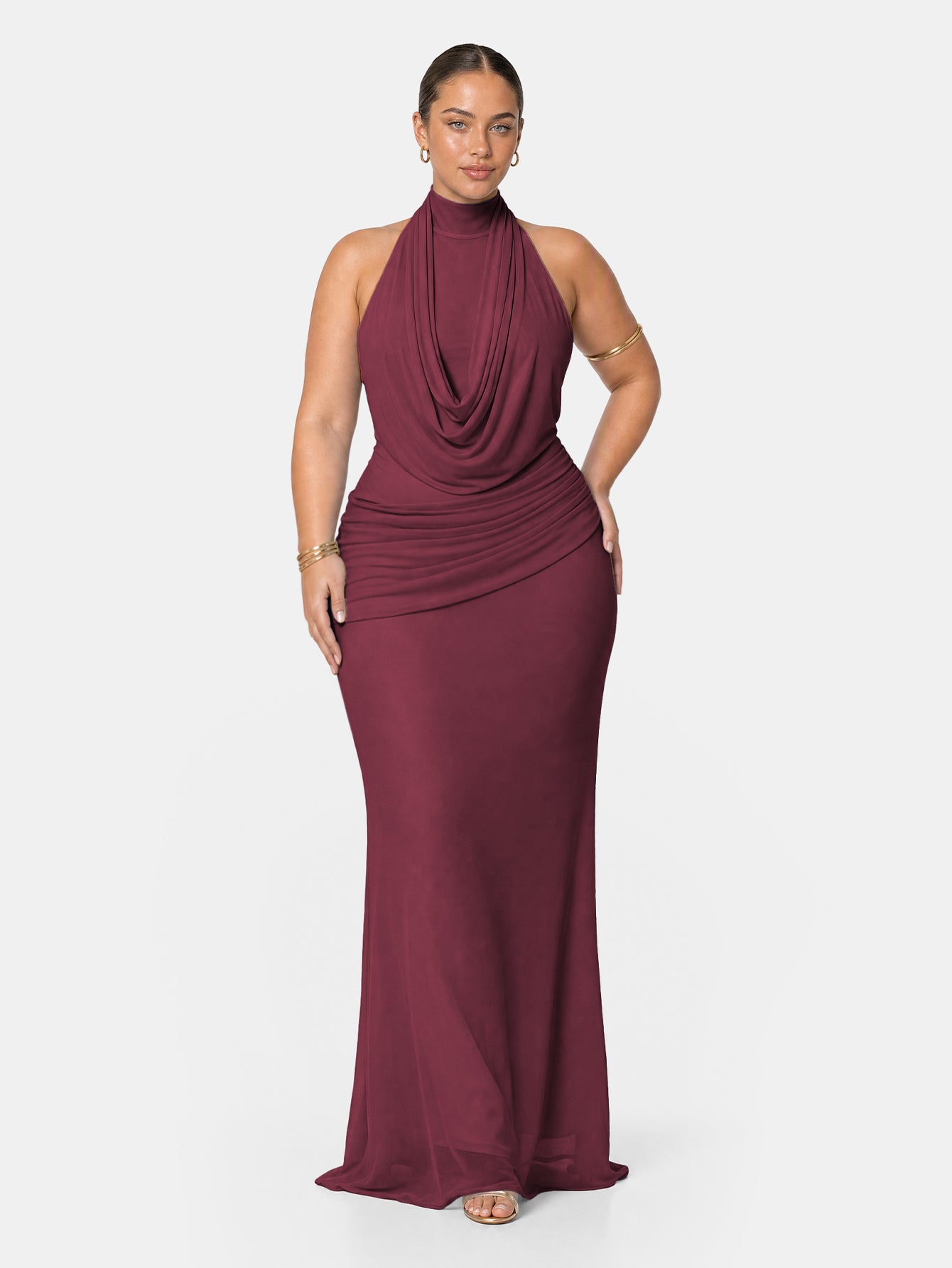 Quanna Green Convertible Halter Neck Maxi Dress