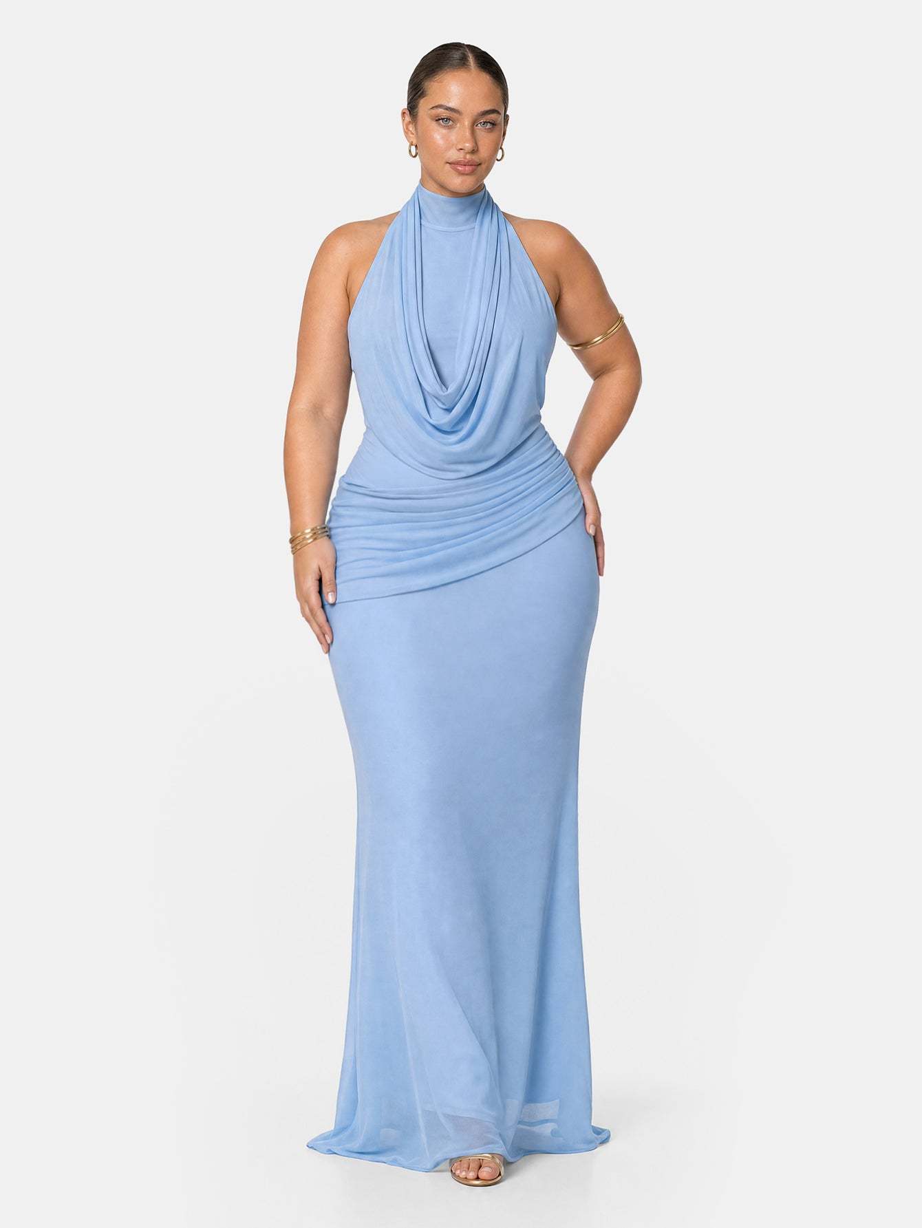 Quanna Green Convertible Halter Neck Maxi Dress