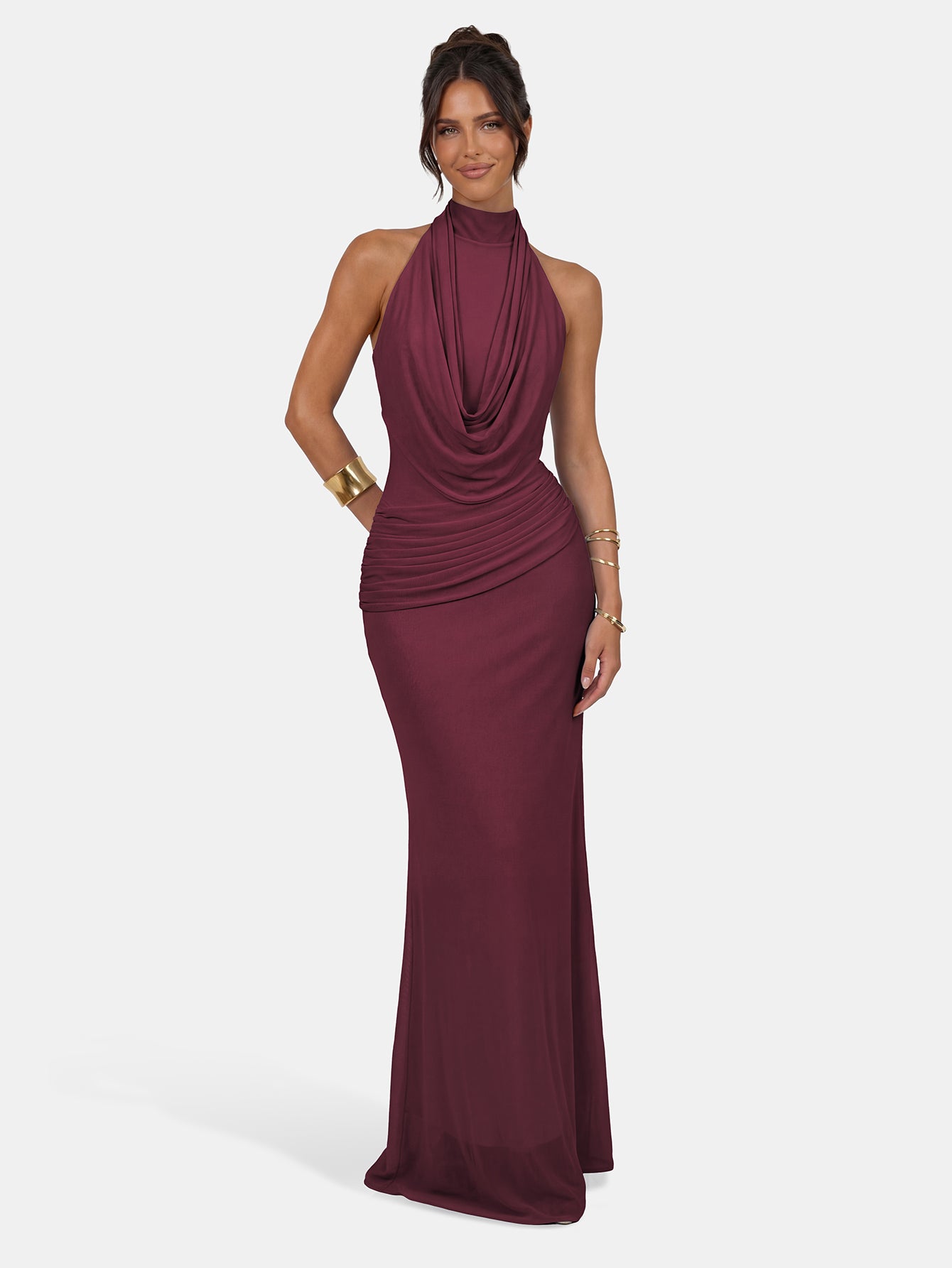 Quanna Green Convertible Halter Neck Maxi Dress