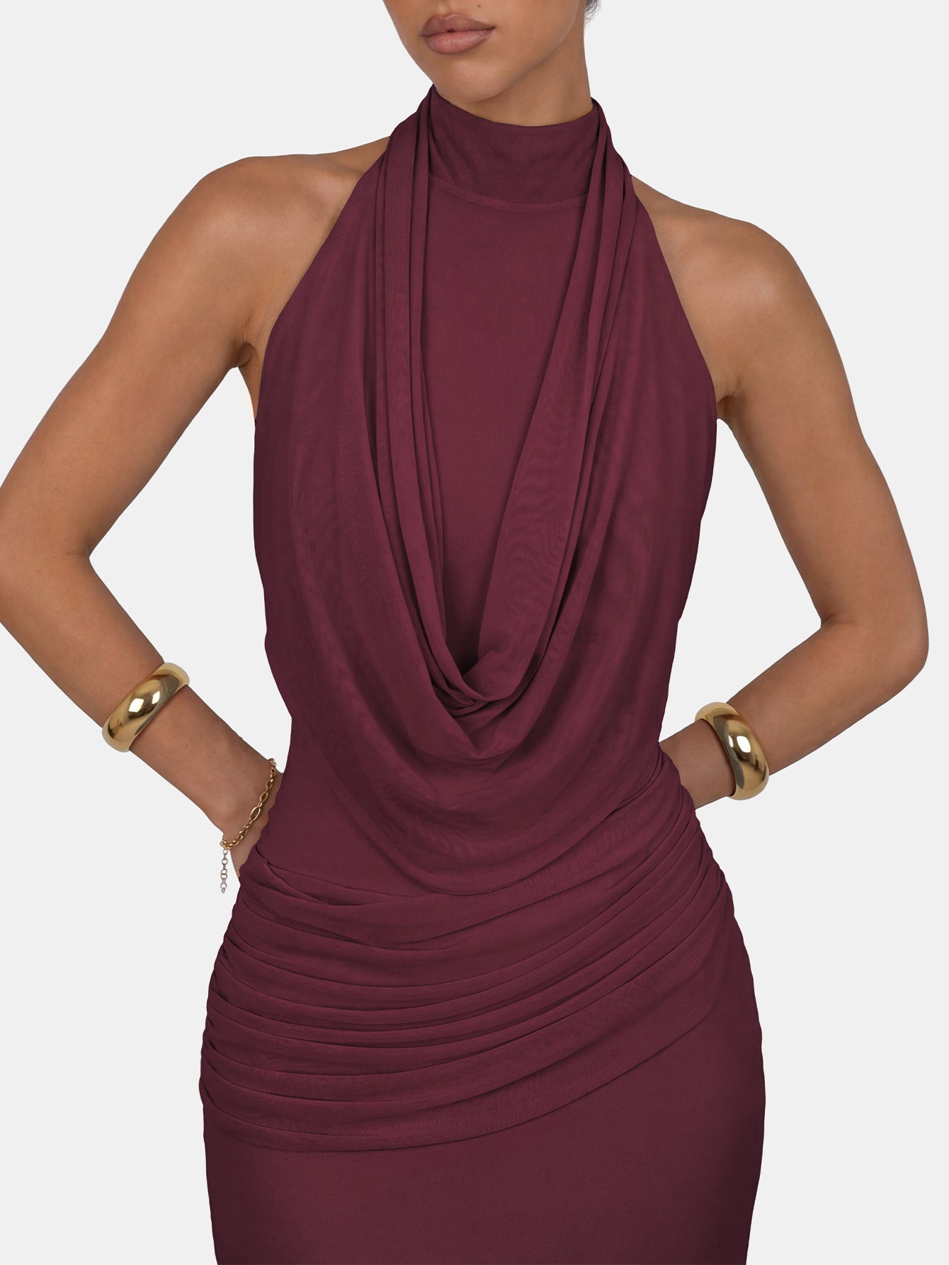Quanna Green Convertible Halter Neck Maxi Dress