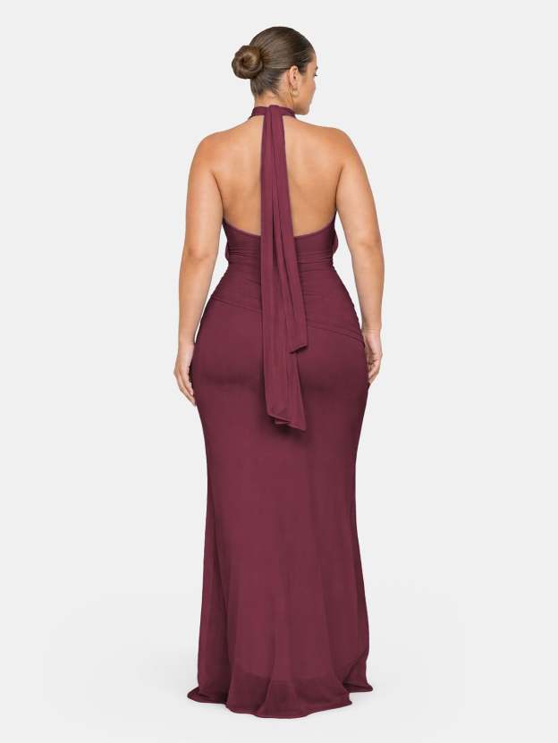 Quanna Green Convertible Halter Neck Maxi Dress