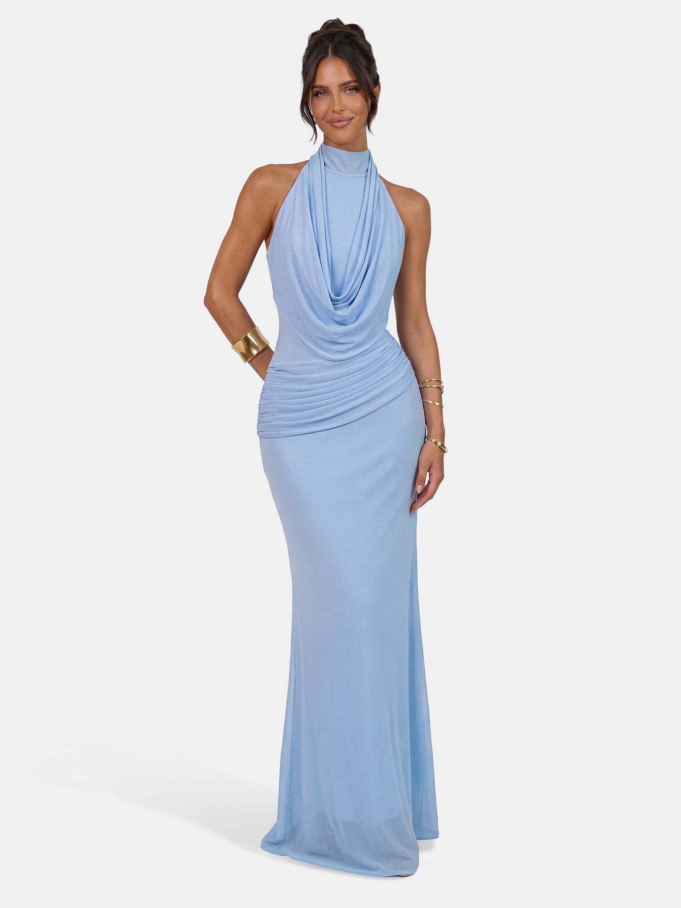 Quanna Green Convertible Halter Neck Maxi Dress