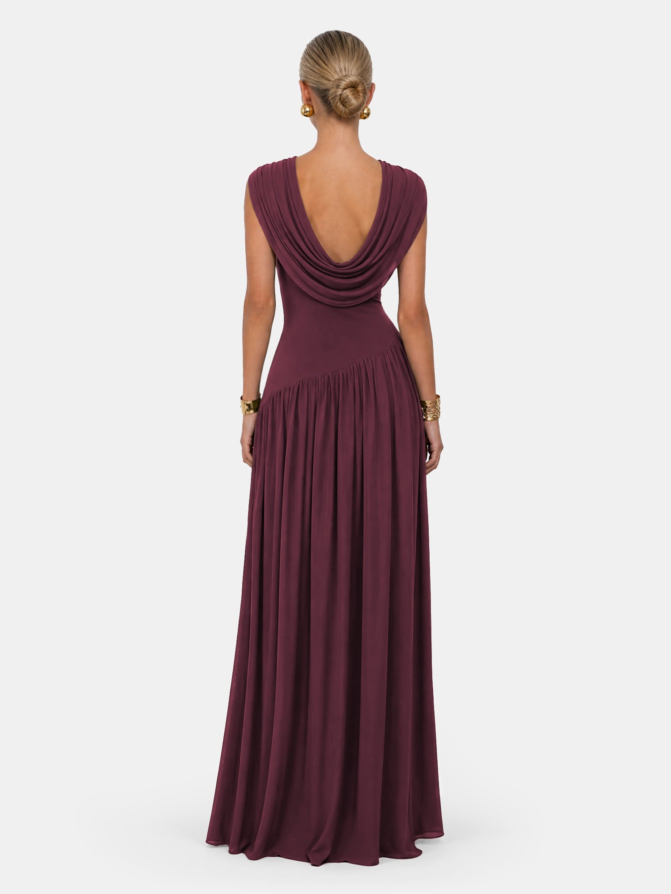 Novia Green Convertible Cowl Neck Maxi Dress