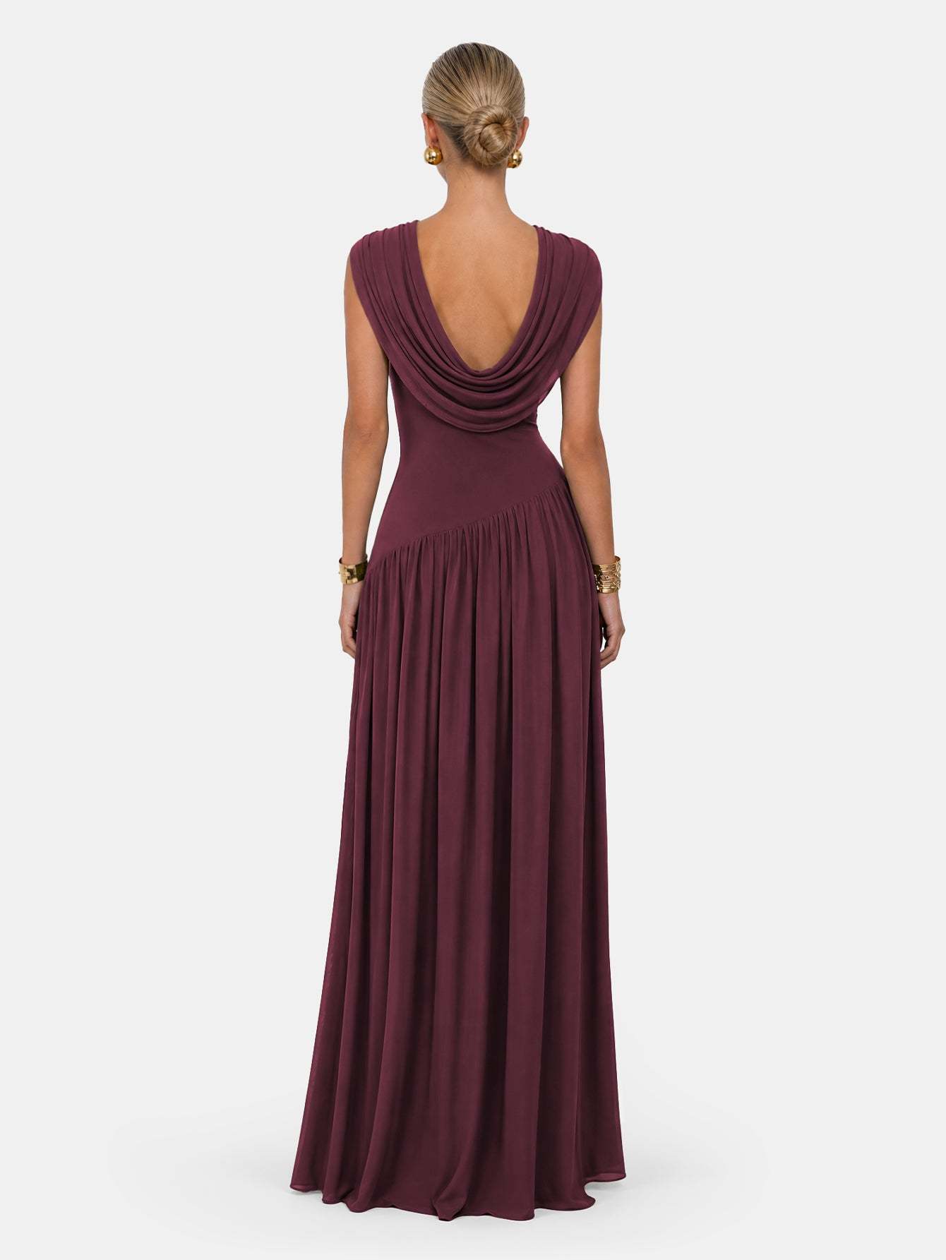 Novia Green Convertible Cowl Neck Maxi Dress