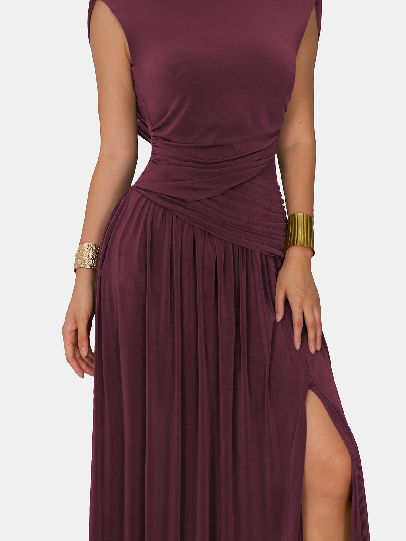 Novia Green Convertible Cowl Neck Maxi Dress