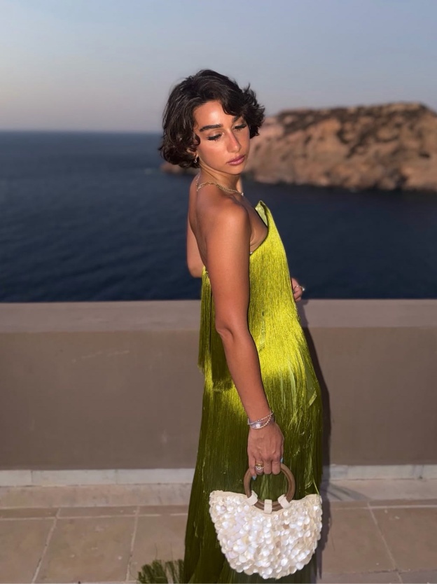 Darlene Green Tassel Tiered Maxi Dress