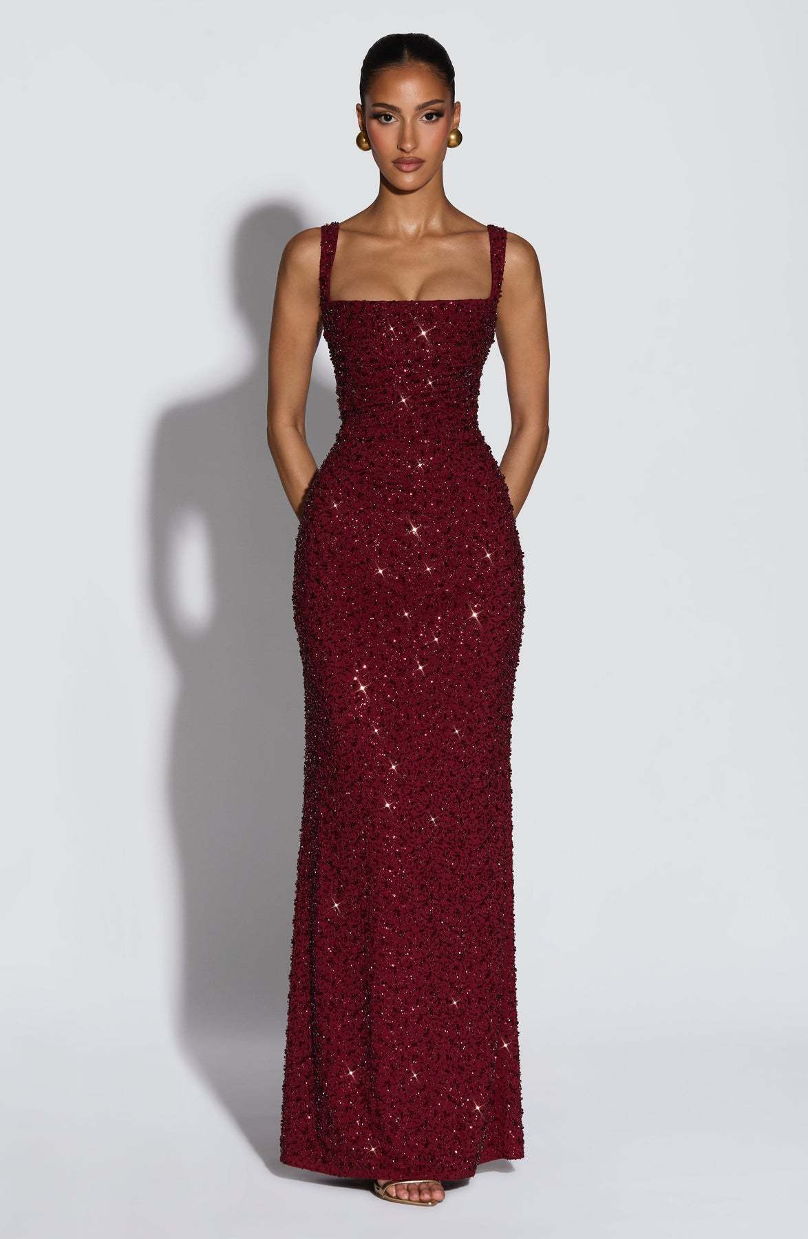 Irma Burgundy Sleeveless Maxi Dress