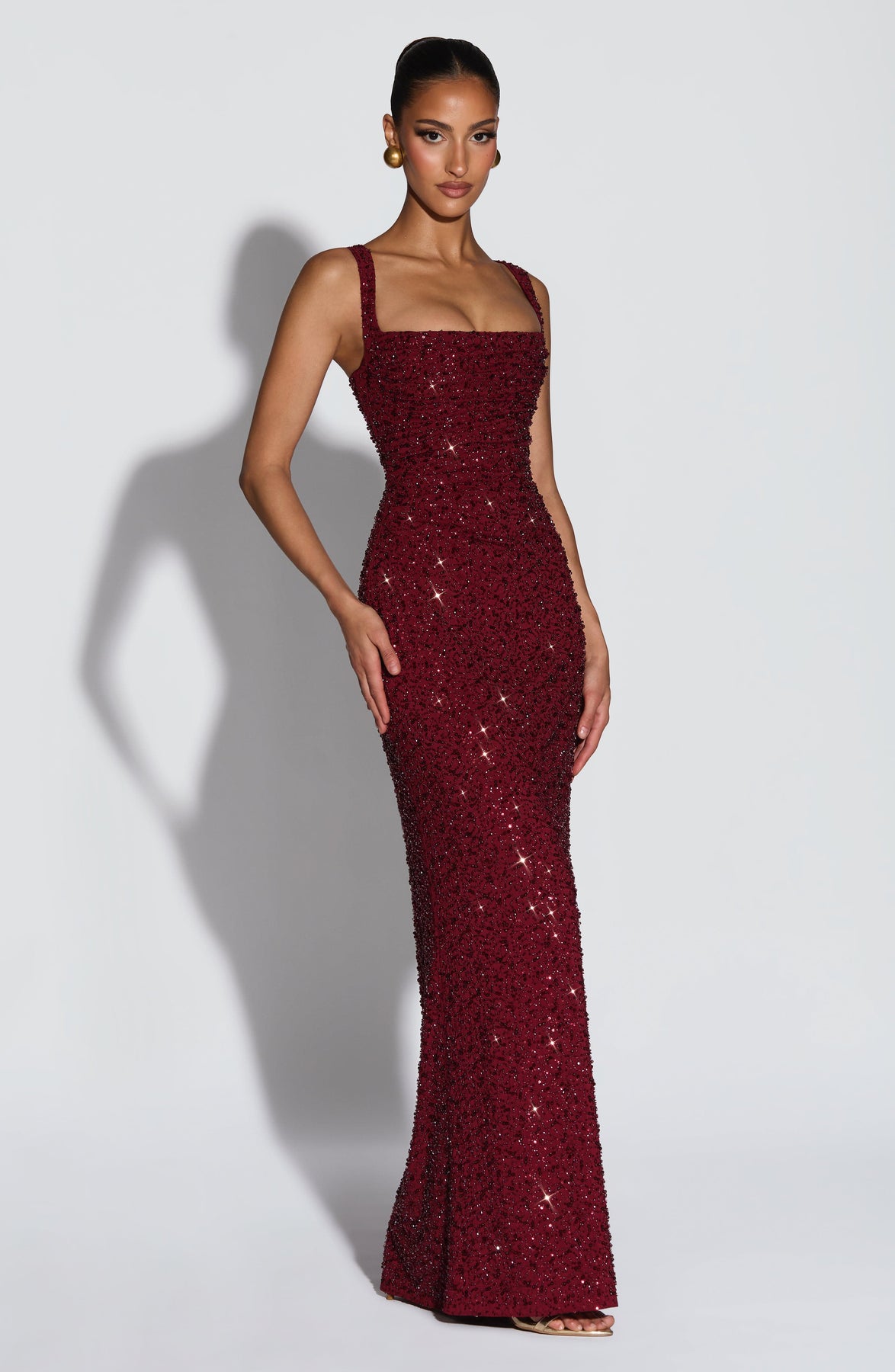 Irma Burgundy Sleeveless Maxi Dress