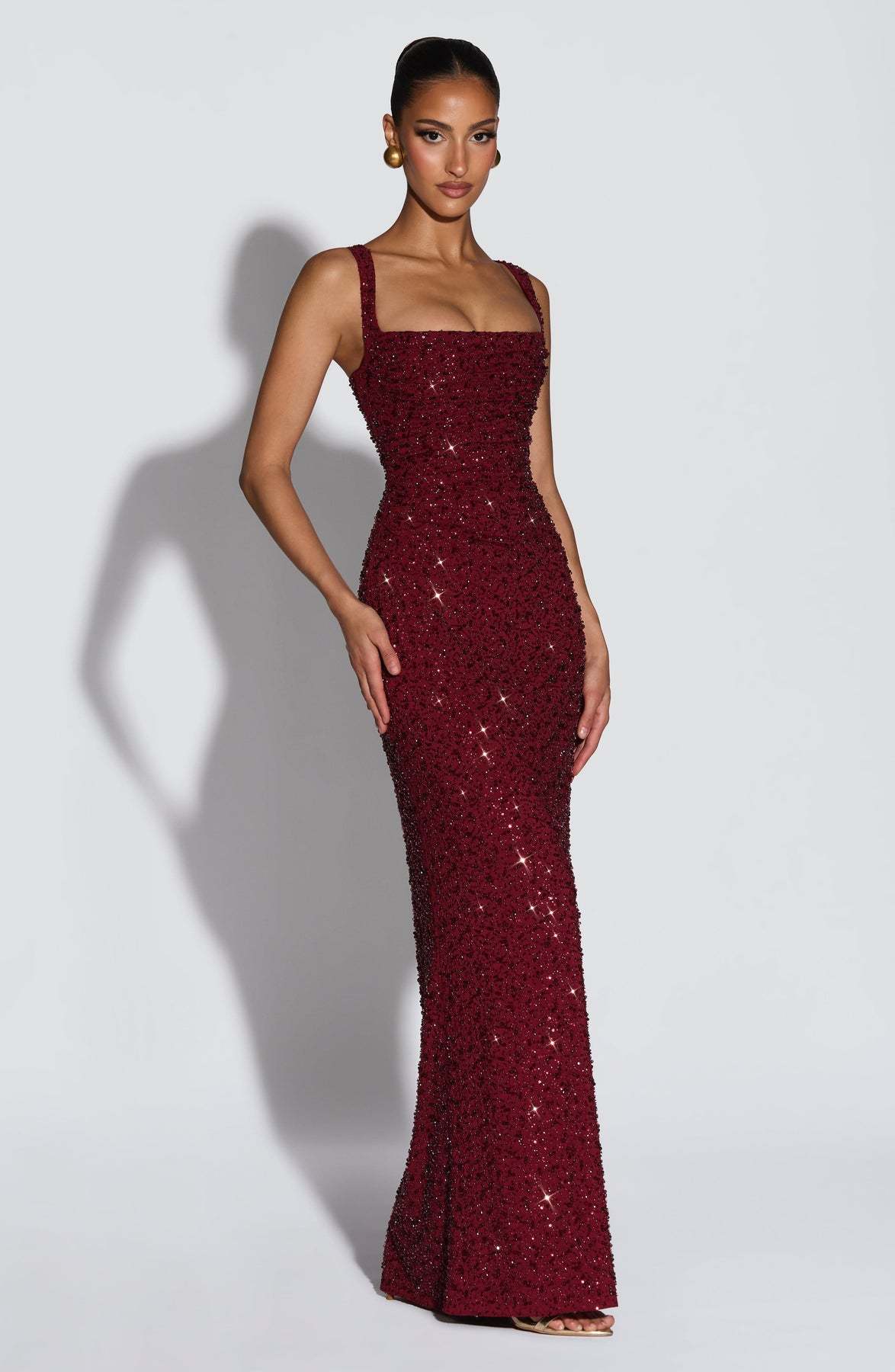 Irma Burgundy Sleeveless Maxi Dress