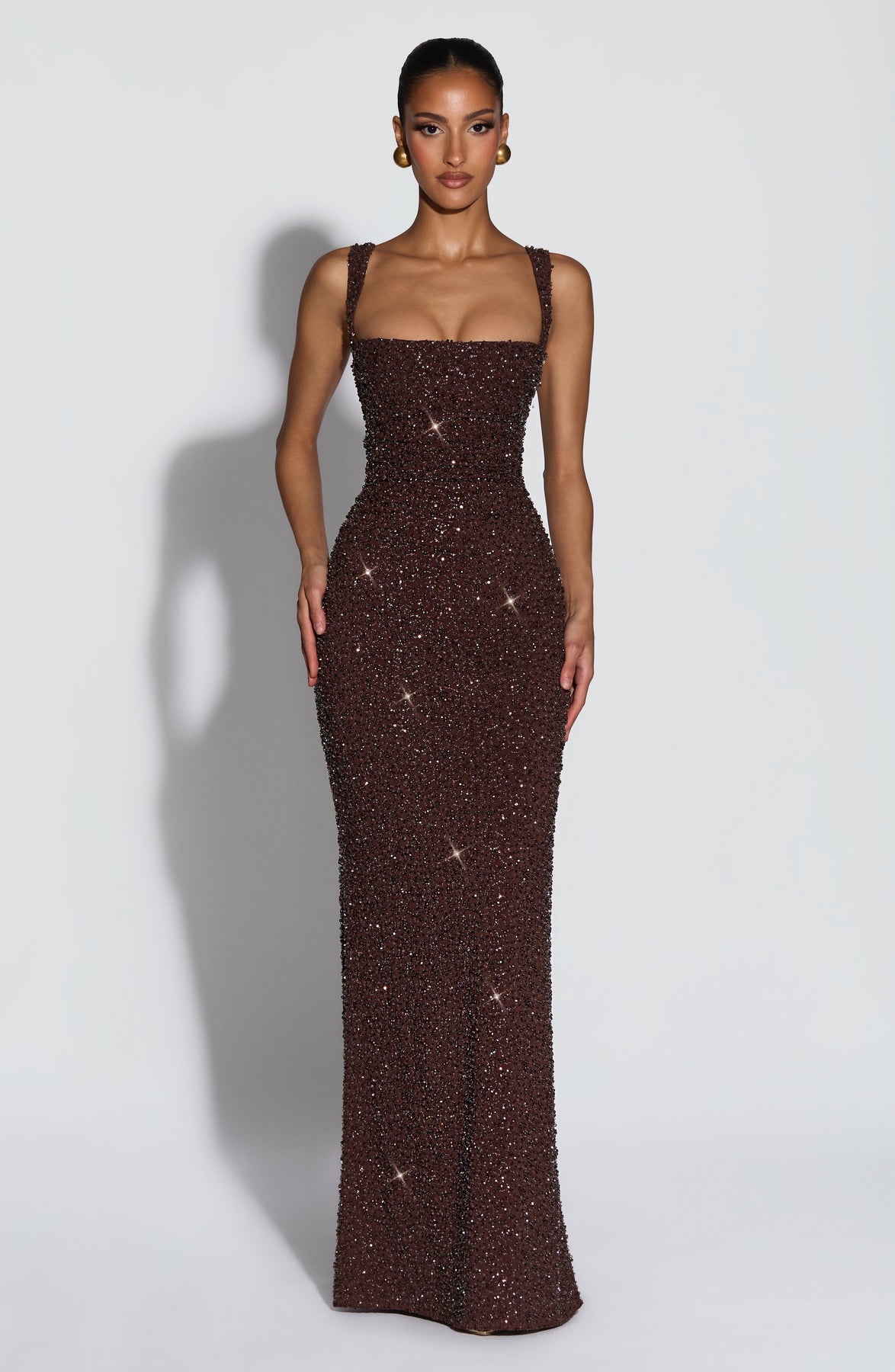 Irma Brown Sleeveless Maxi Dress