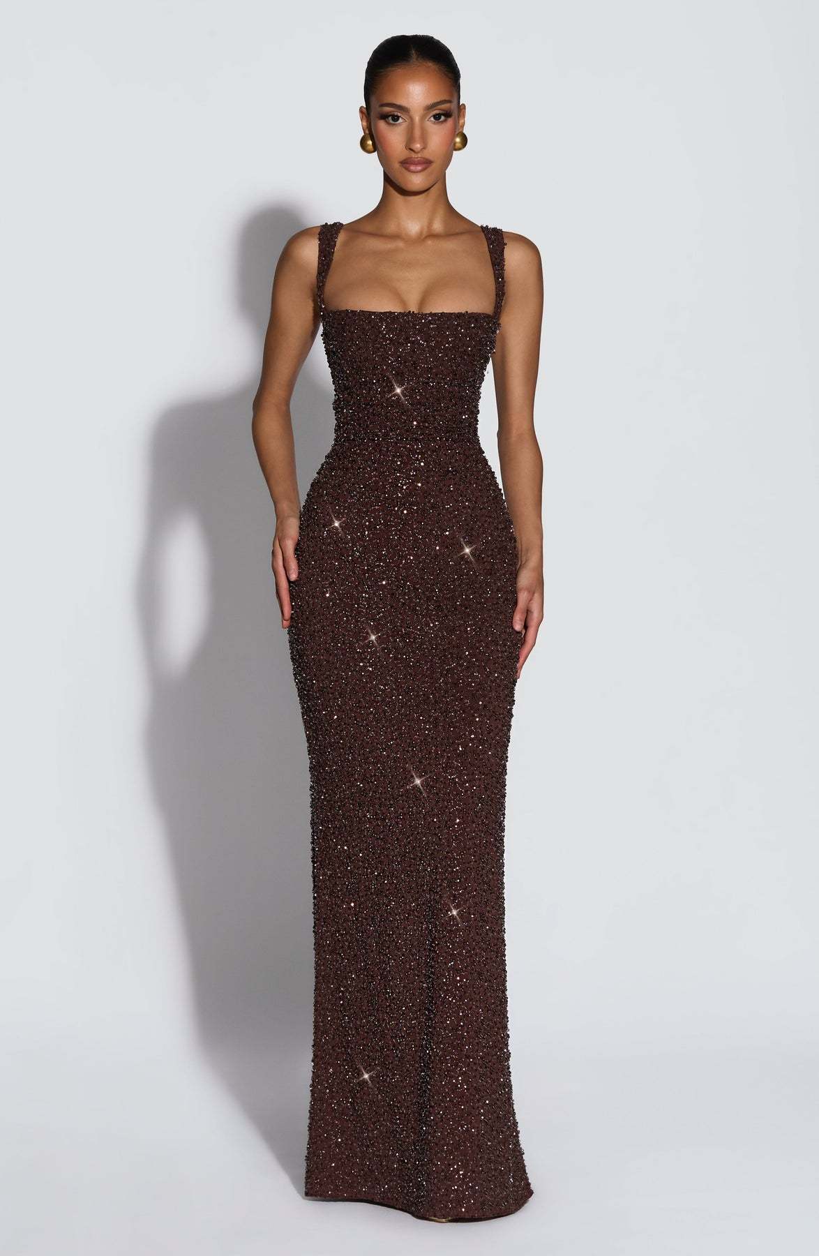 Irma Brown Sleeveless Maxi Dress