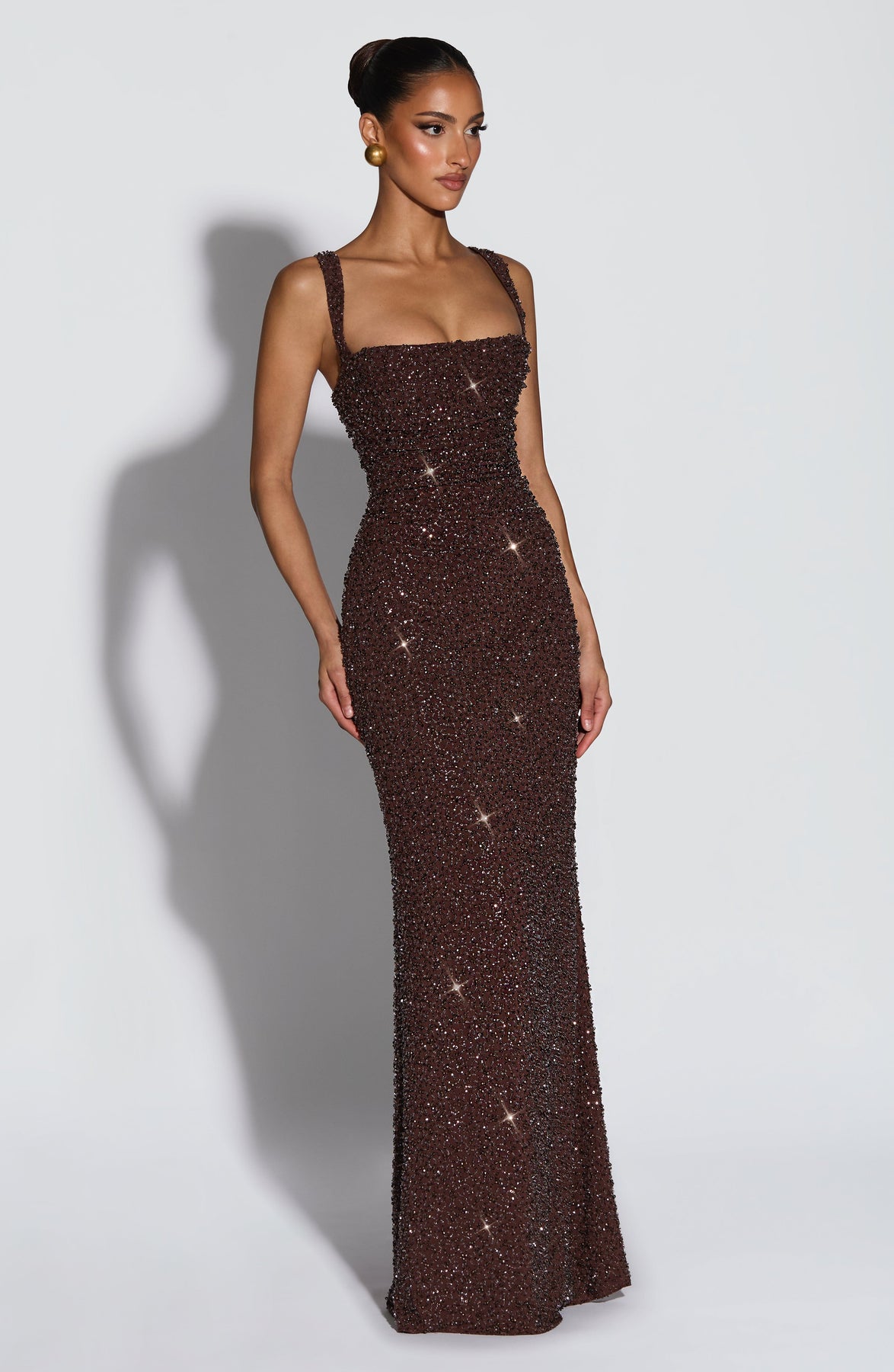 Irma Brown Sleeveless Maxi Dress