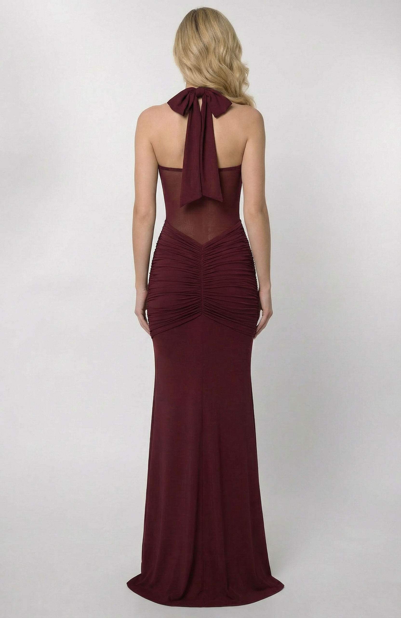 Elegant Bella Maxi Dress - Burgundy